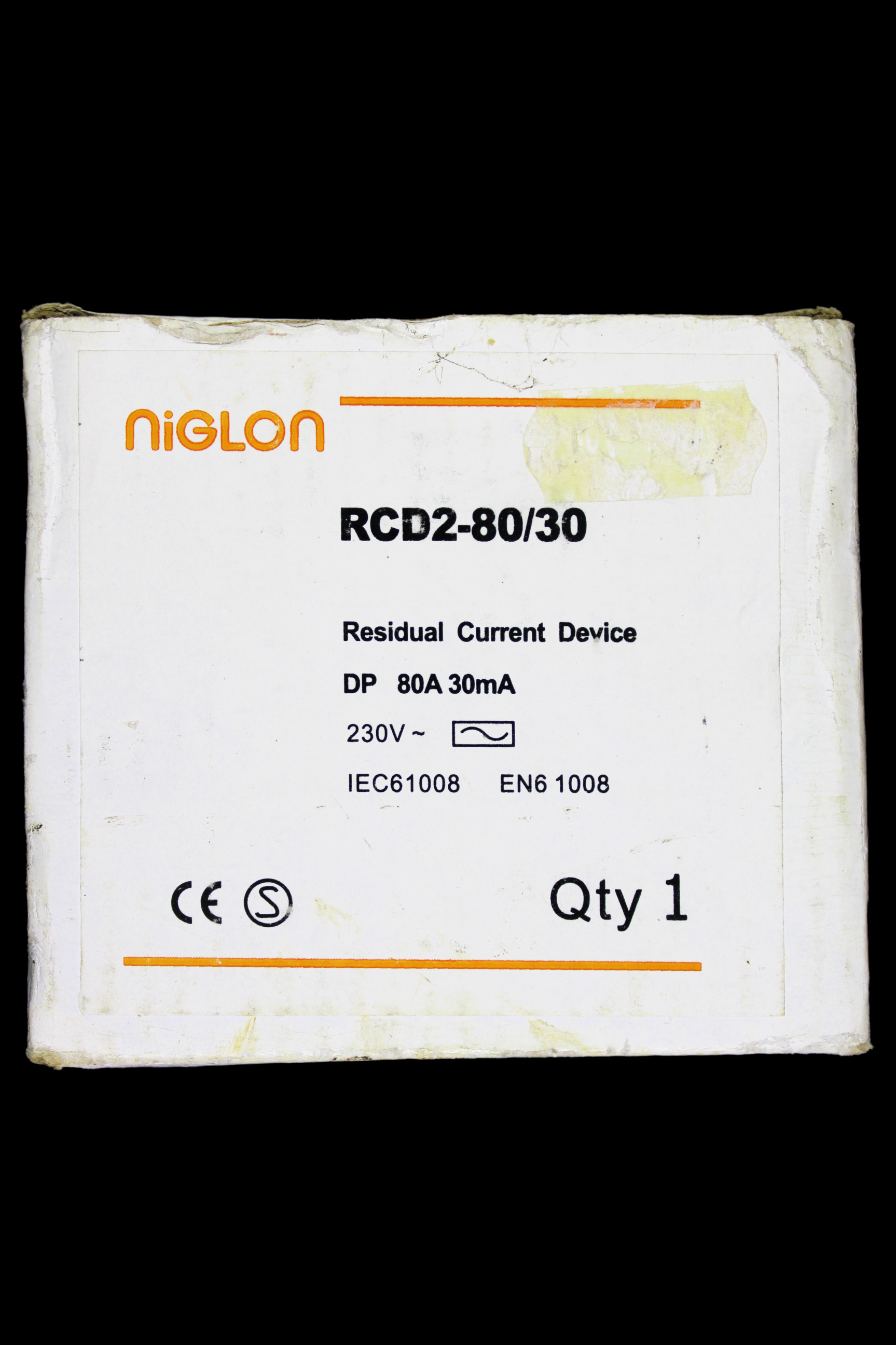 NIGLON 80 AMP 30mA DOUBLE POLE RCD TYPE AC RCD2-80/30