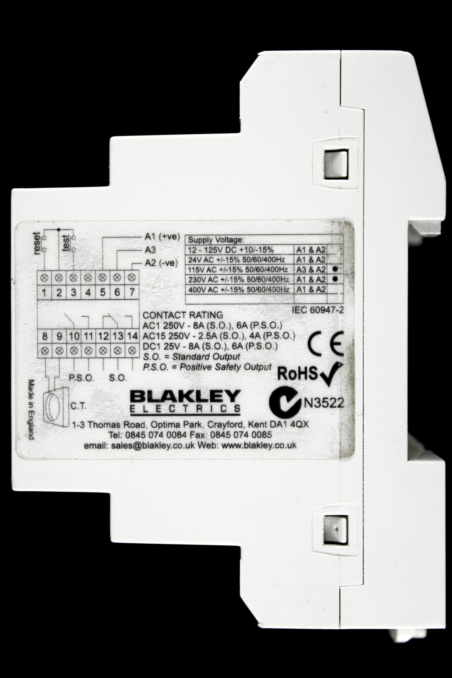 BLAKLEY ELECTRICS MODULAR RCD RELAY MRCD-R