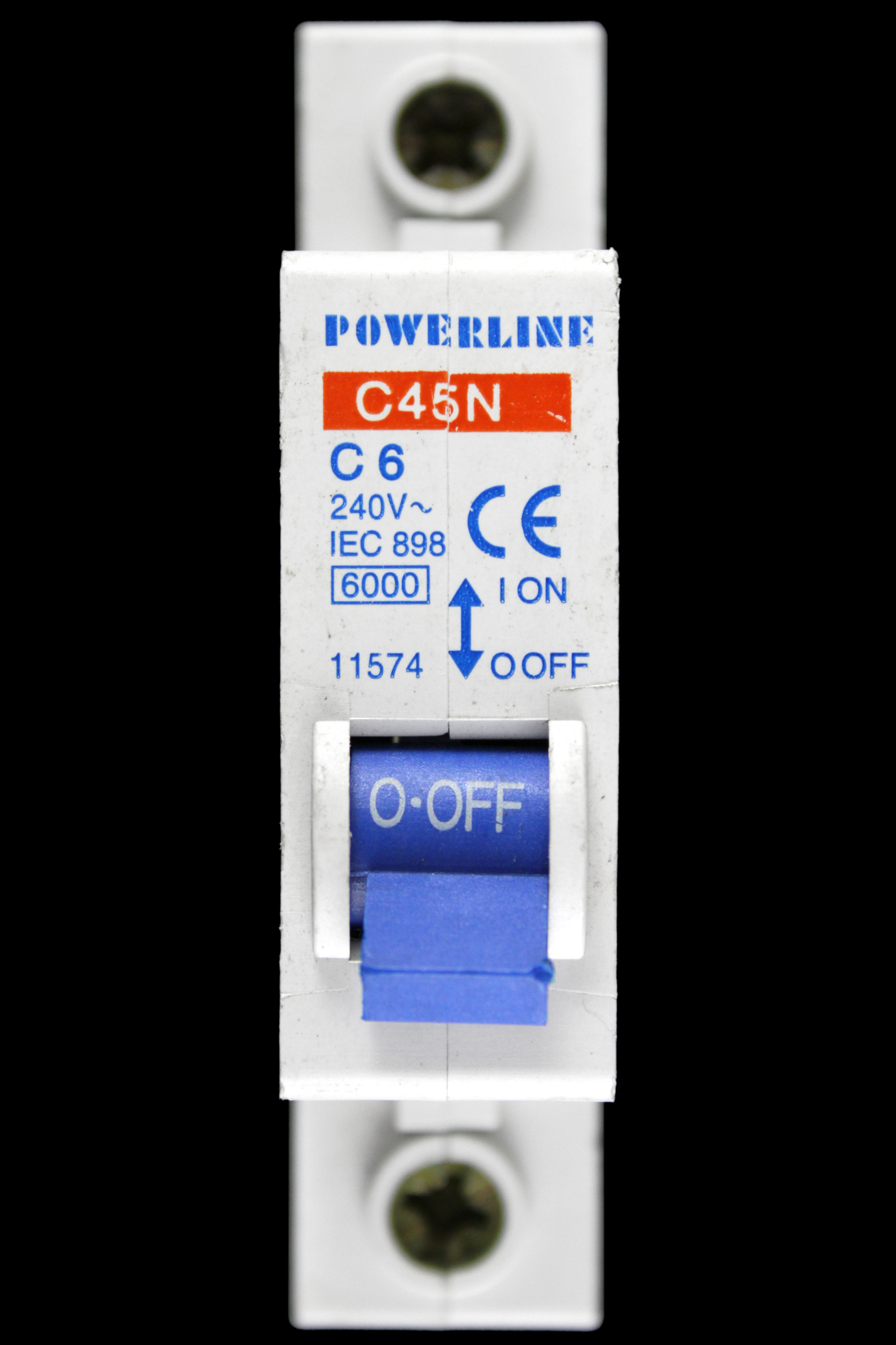 POWERLINE 6 AMP CURVE C 6kA MCB CIRCUIT BREAKER C45N 11574