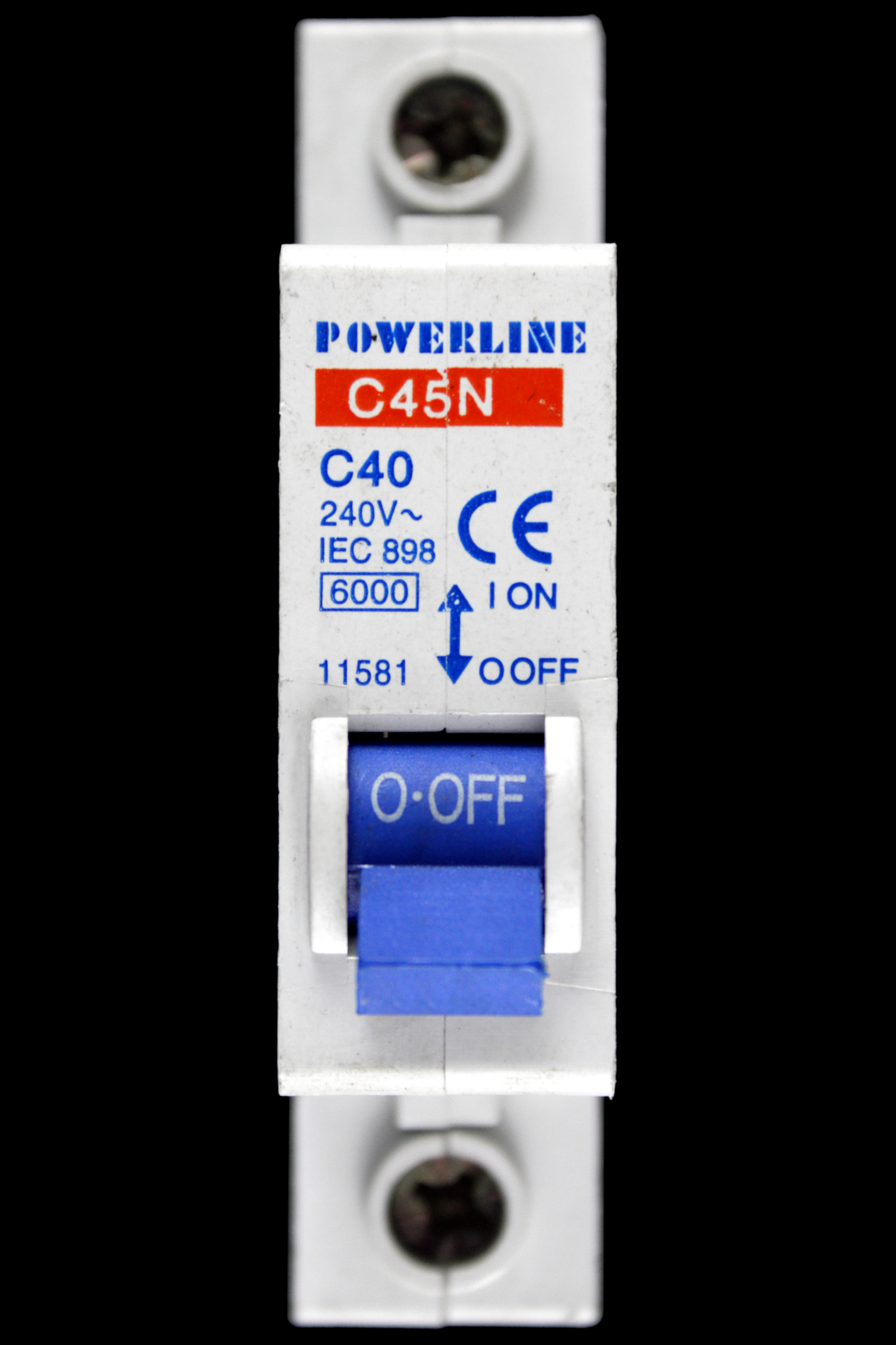 POWERLINE 40 AMP CURVE C 6kA MCB CIRCUIT BREAKER C45N 11581
