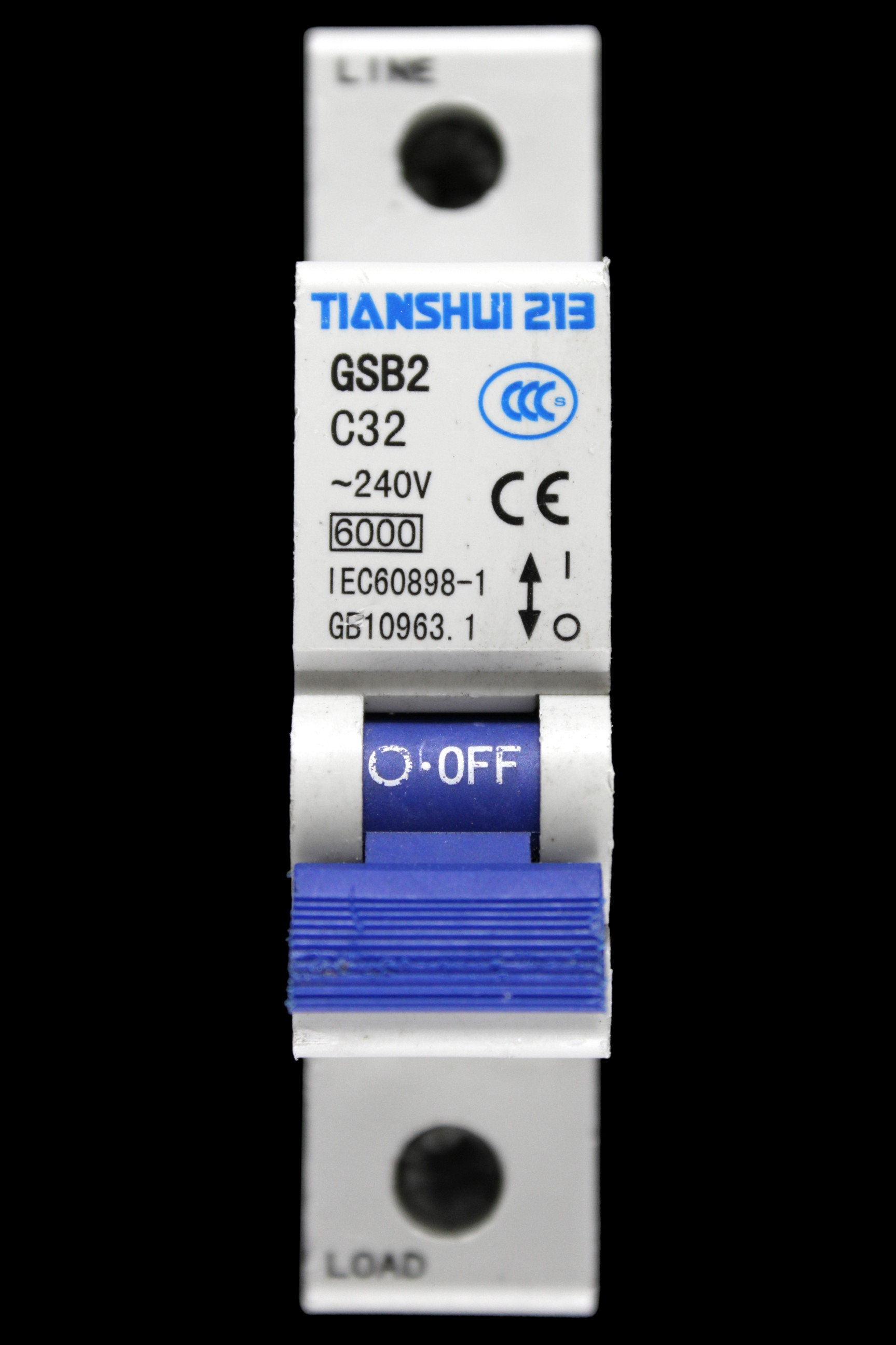 TIANSHUI 213 32 AMP CURVE C 6kA MCB CIRCUIT BREAKER GSB2