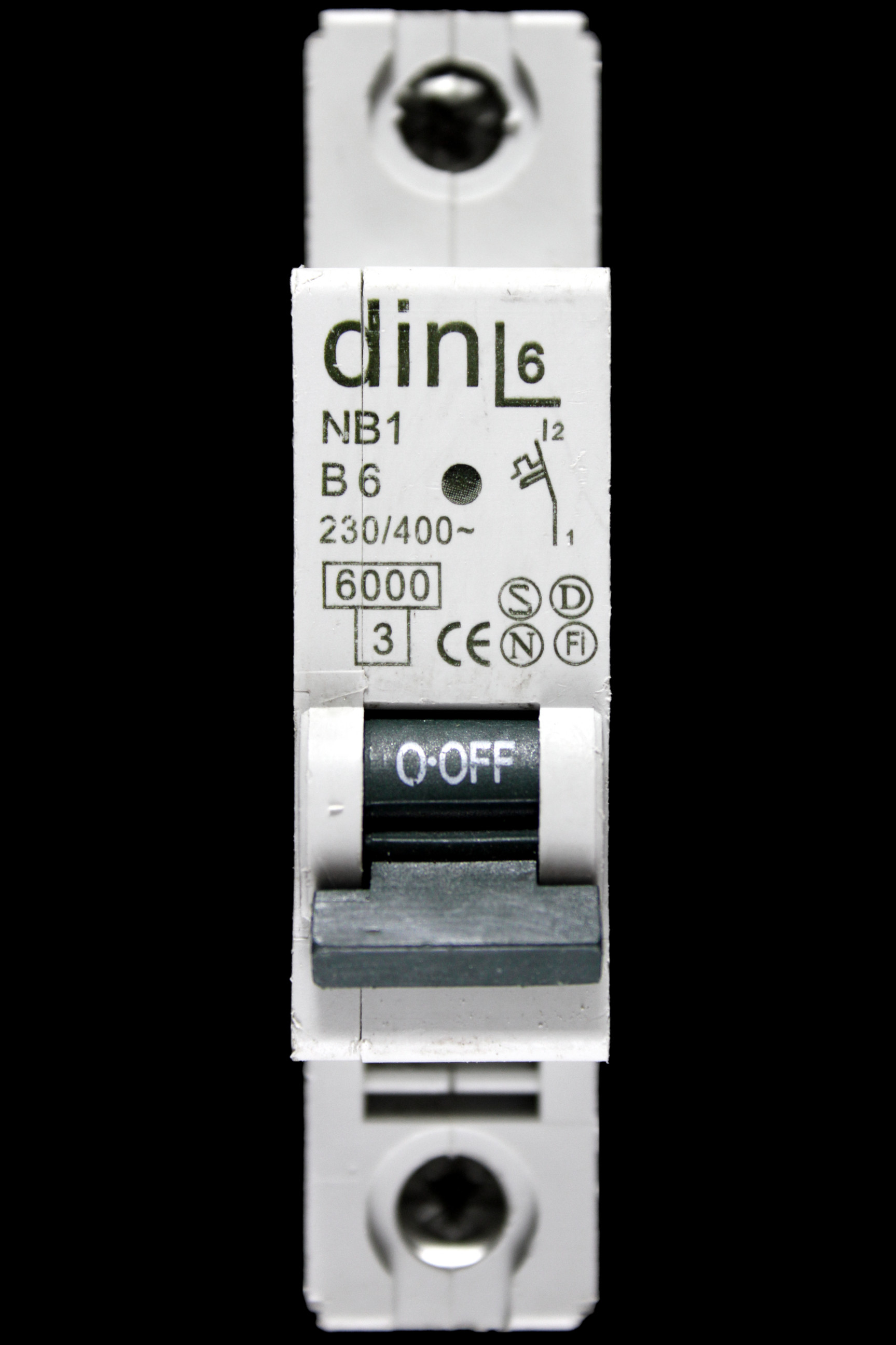DIN6 6 AMP CURVE B 6kA MCB CIRCUIT BREAKER NB1