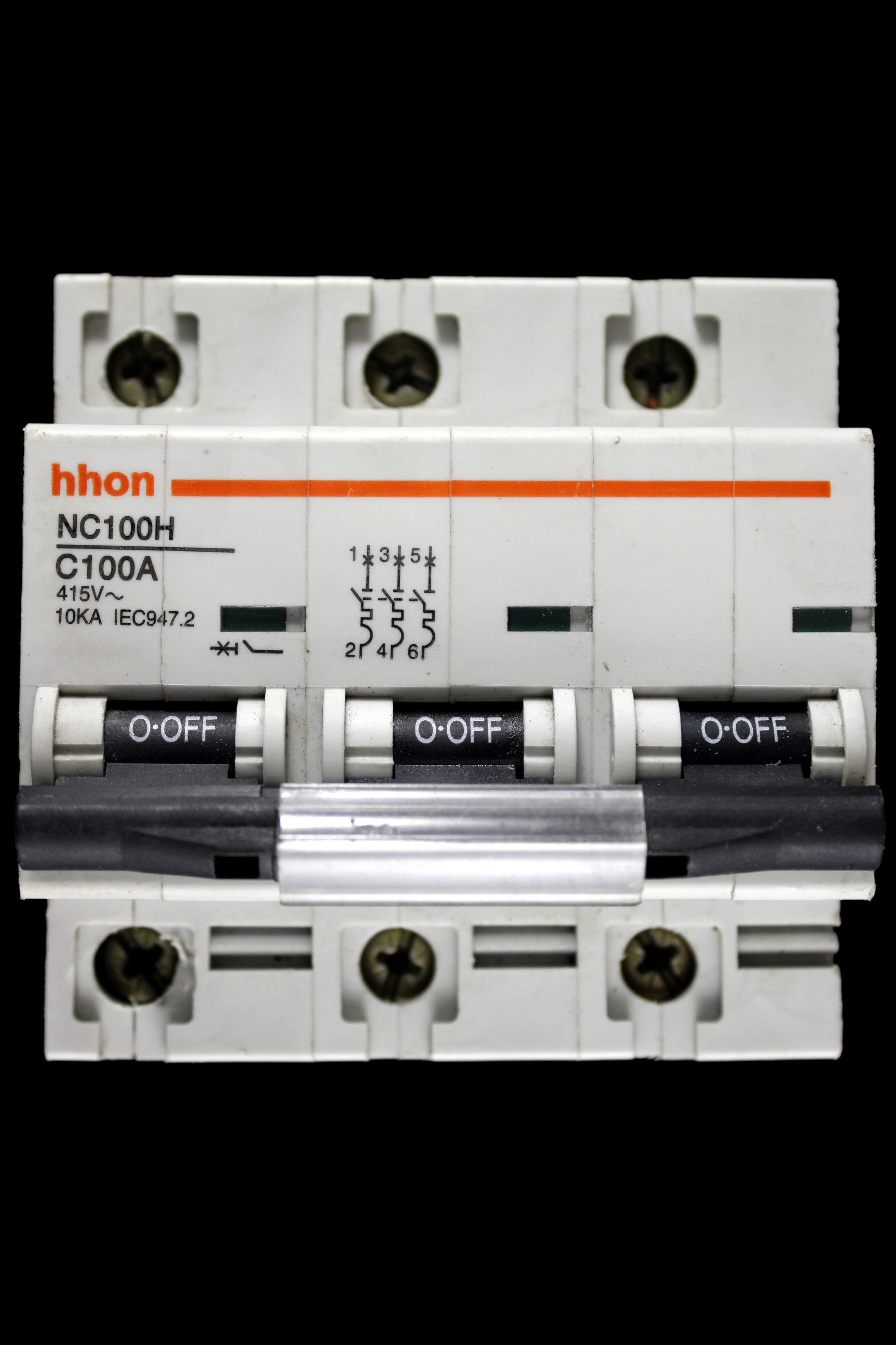 HHON C 100 MCB TRIPLE POLE 10kA CIRCUIT BREAKER NC100H
