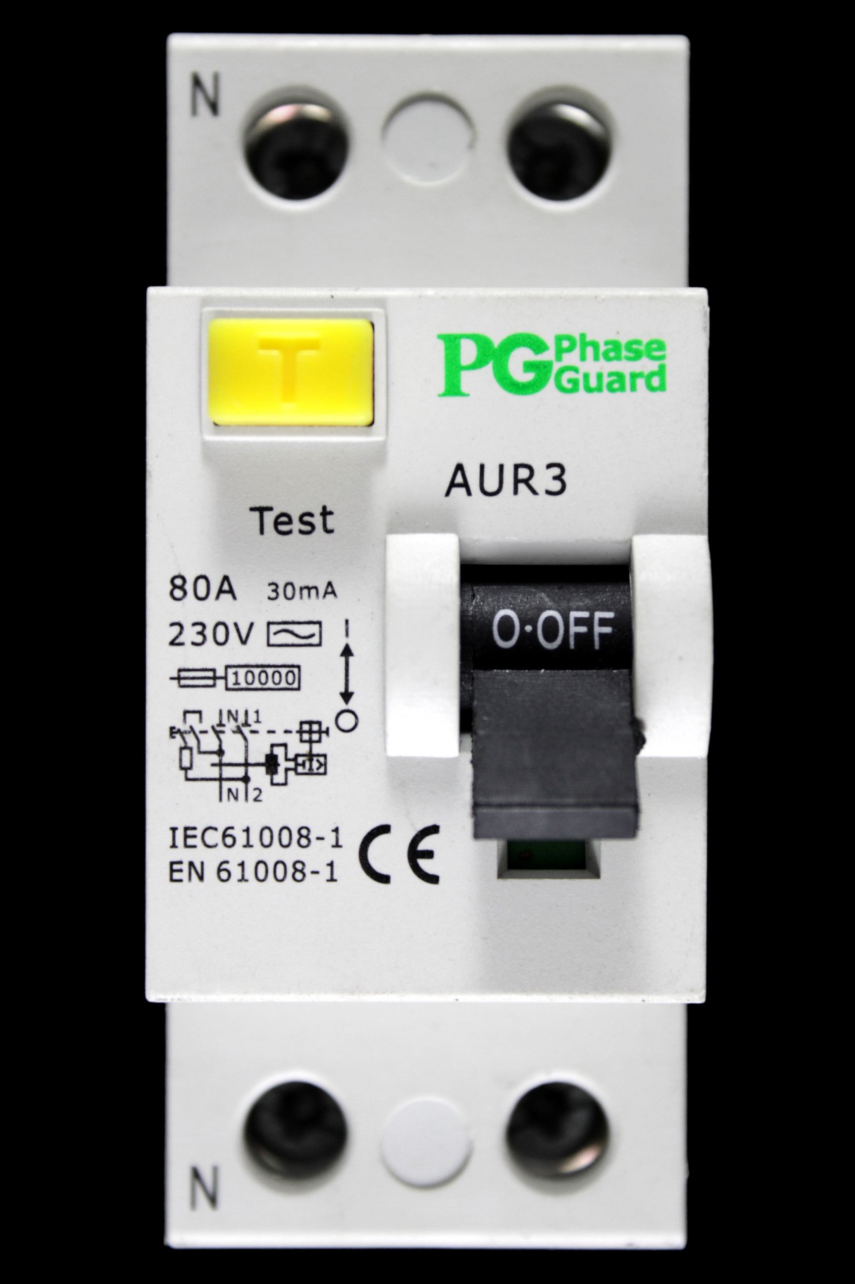 PG 80 RCCB DOUBLE POLE 30mA TYPE AC AUR3 PHASE GUARD