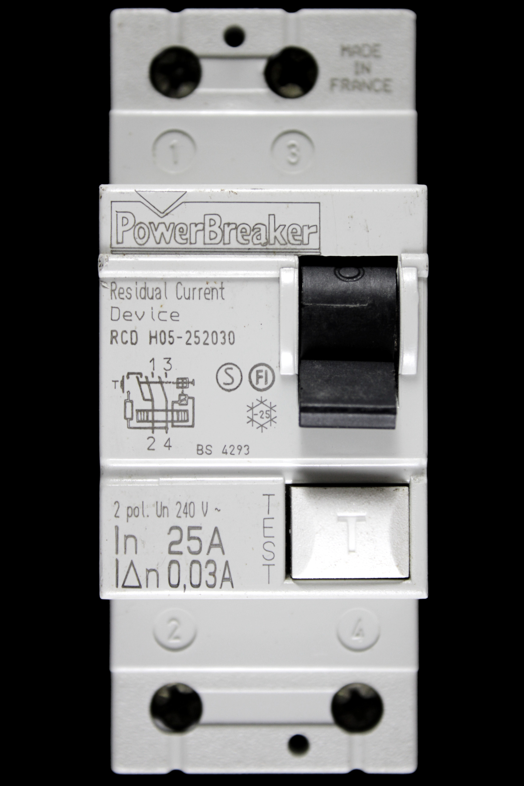 POWERBREAKER 25 RCD DOUBLE POLE 30mA H05-252030