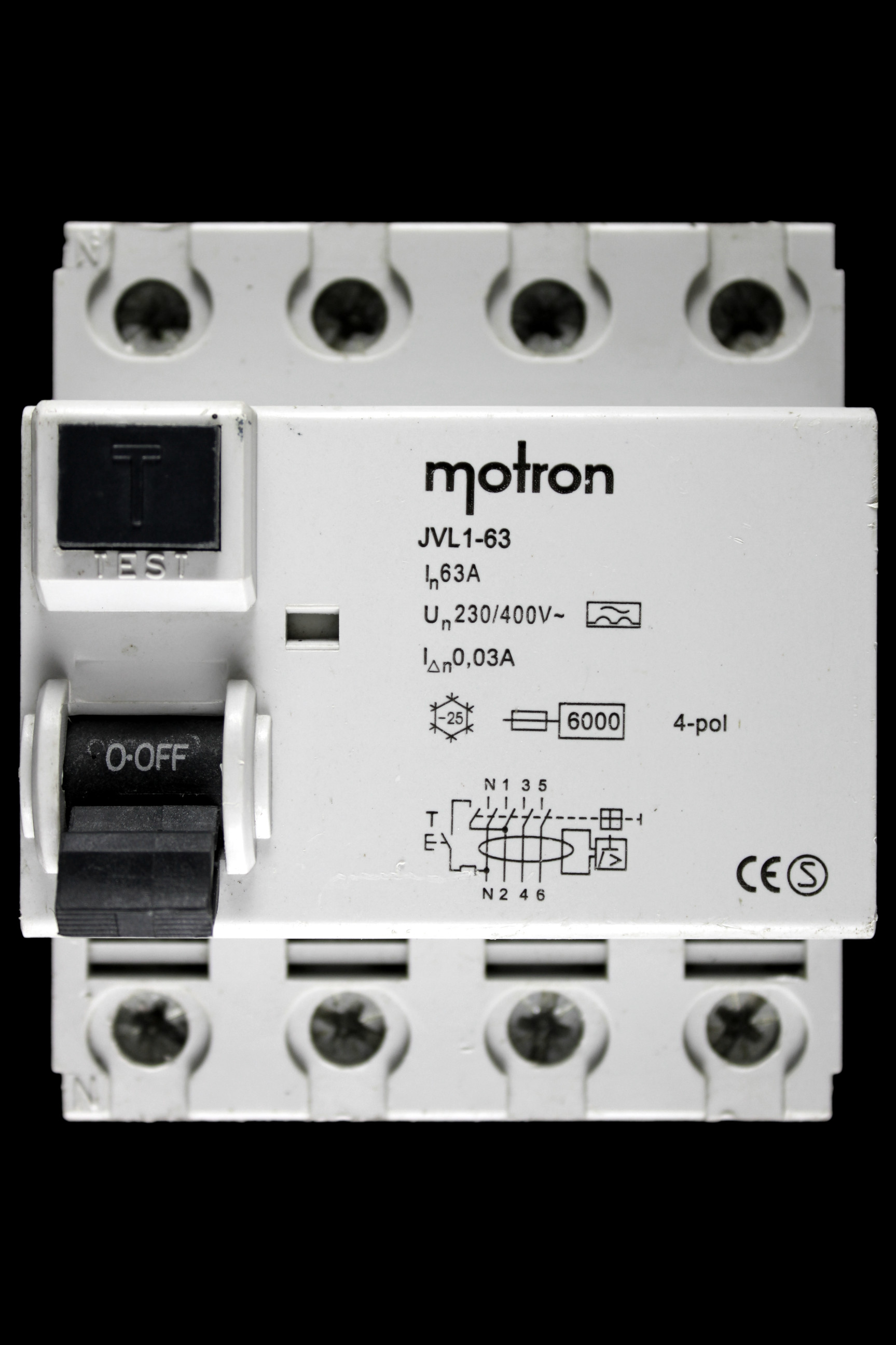 MOTRON 63 RCCB FOUR POLE 30mA TYPE A JVL1-63