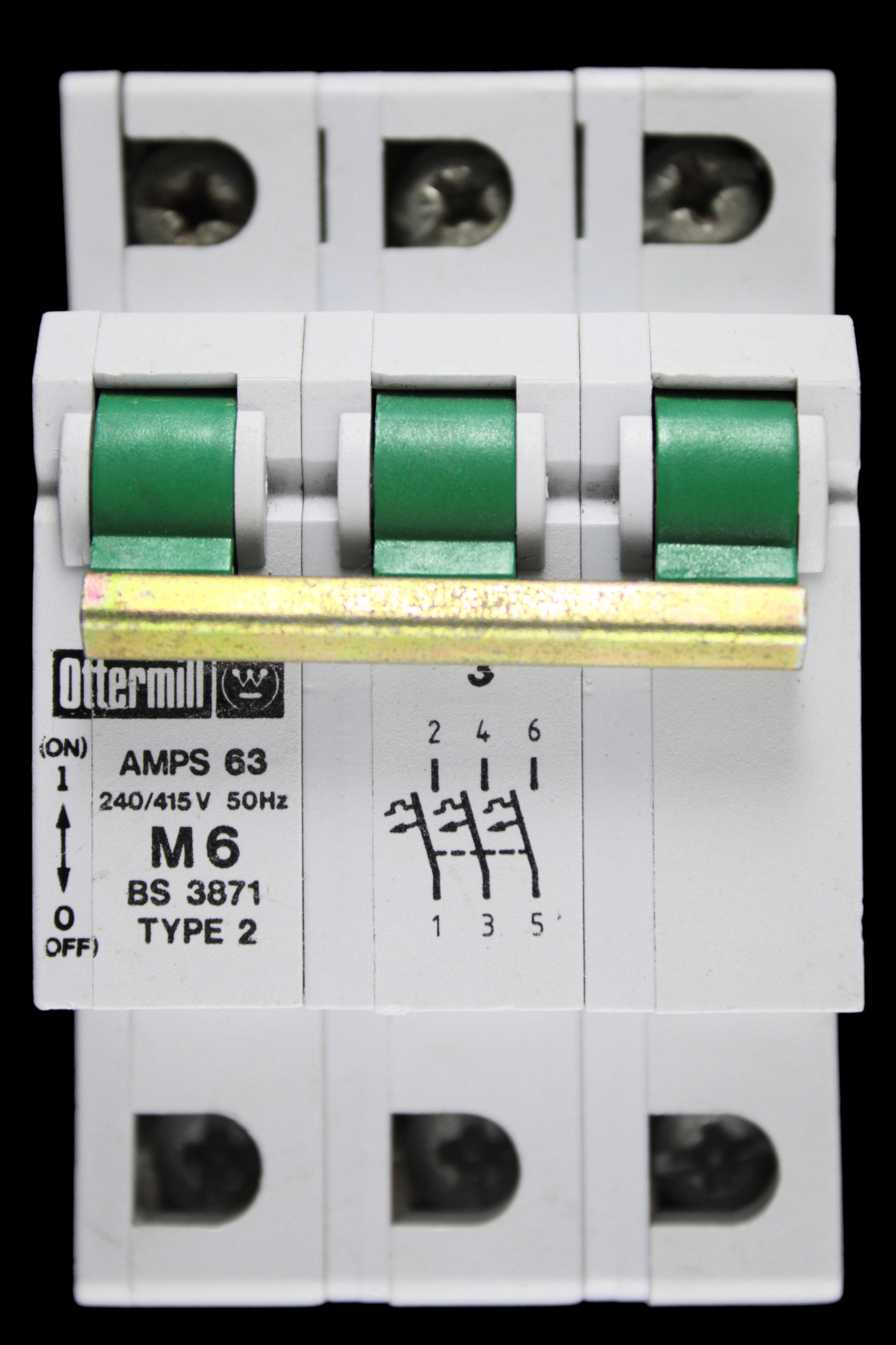 OTTERMILL 63 AMP TYPE 2 M6 TRIPLE POLE MCB CIRCUIT BREAKER SYSTEM T