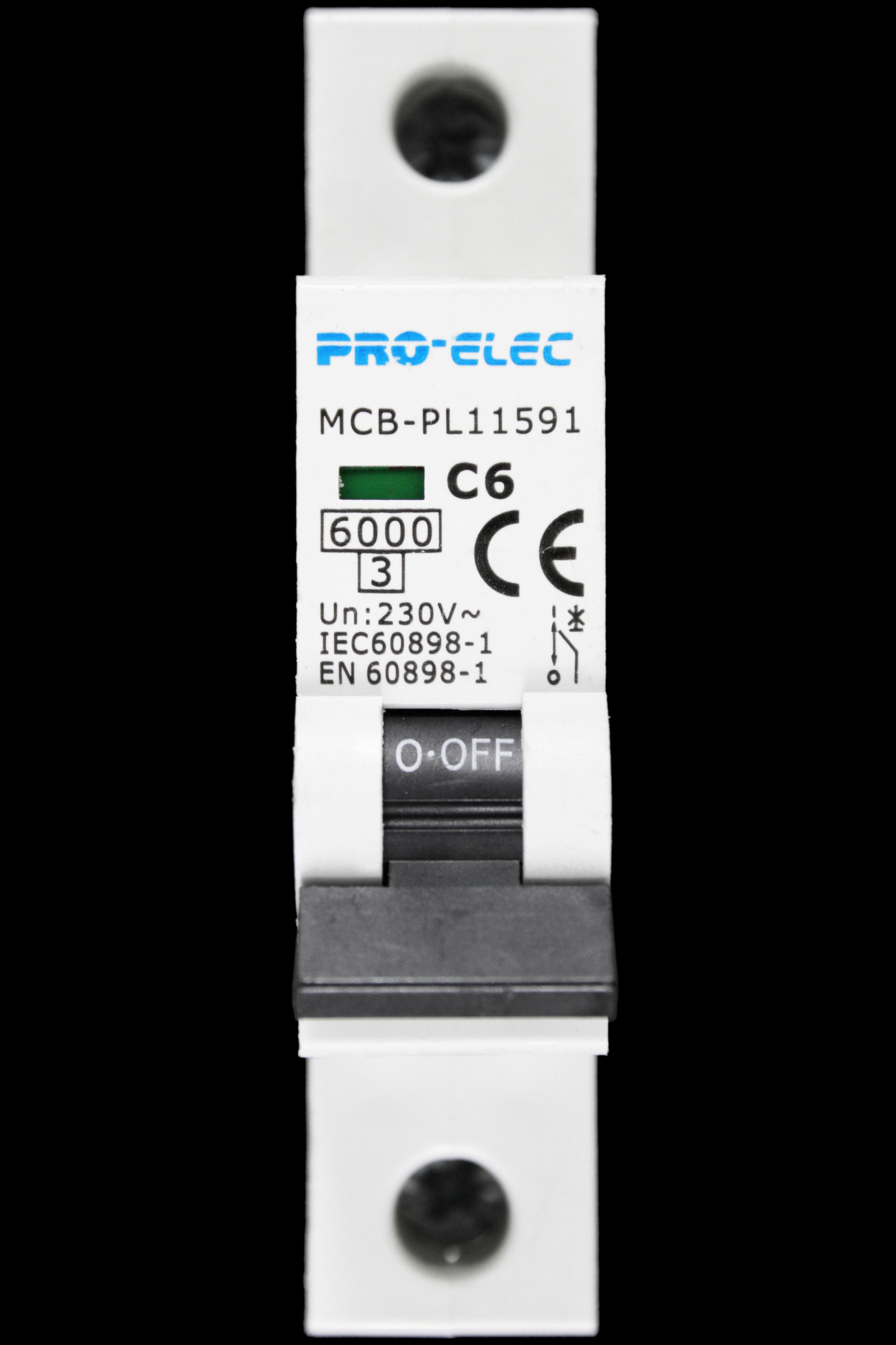 PRO-ELEC 6 AMP CURVE C 6kA MCB CIRCUIT BREAKER PL11591