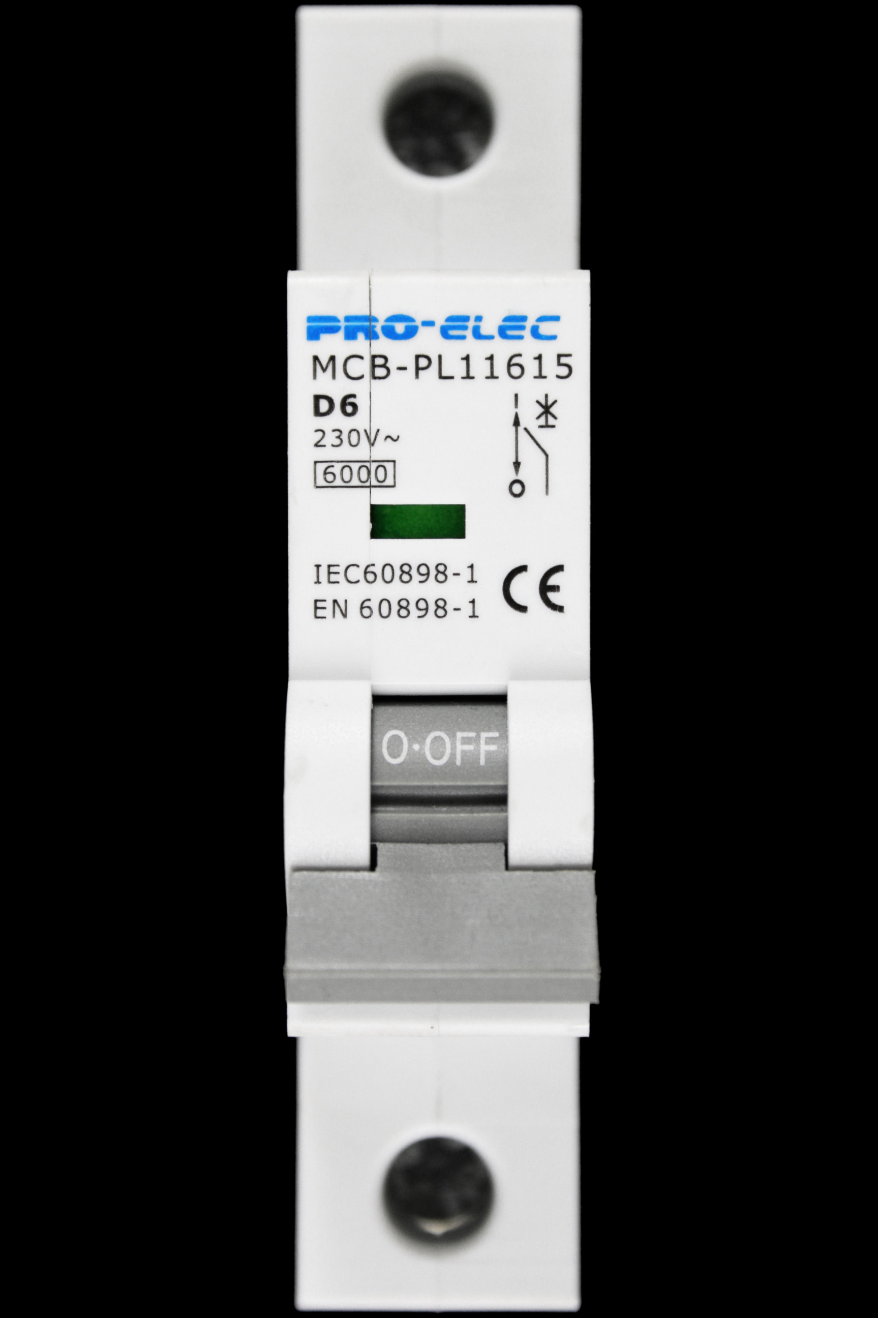 PRO-ELEC 6 AMP CURVE D 6kA MCB CIRCUIT BREAKER PL11615