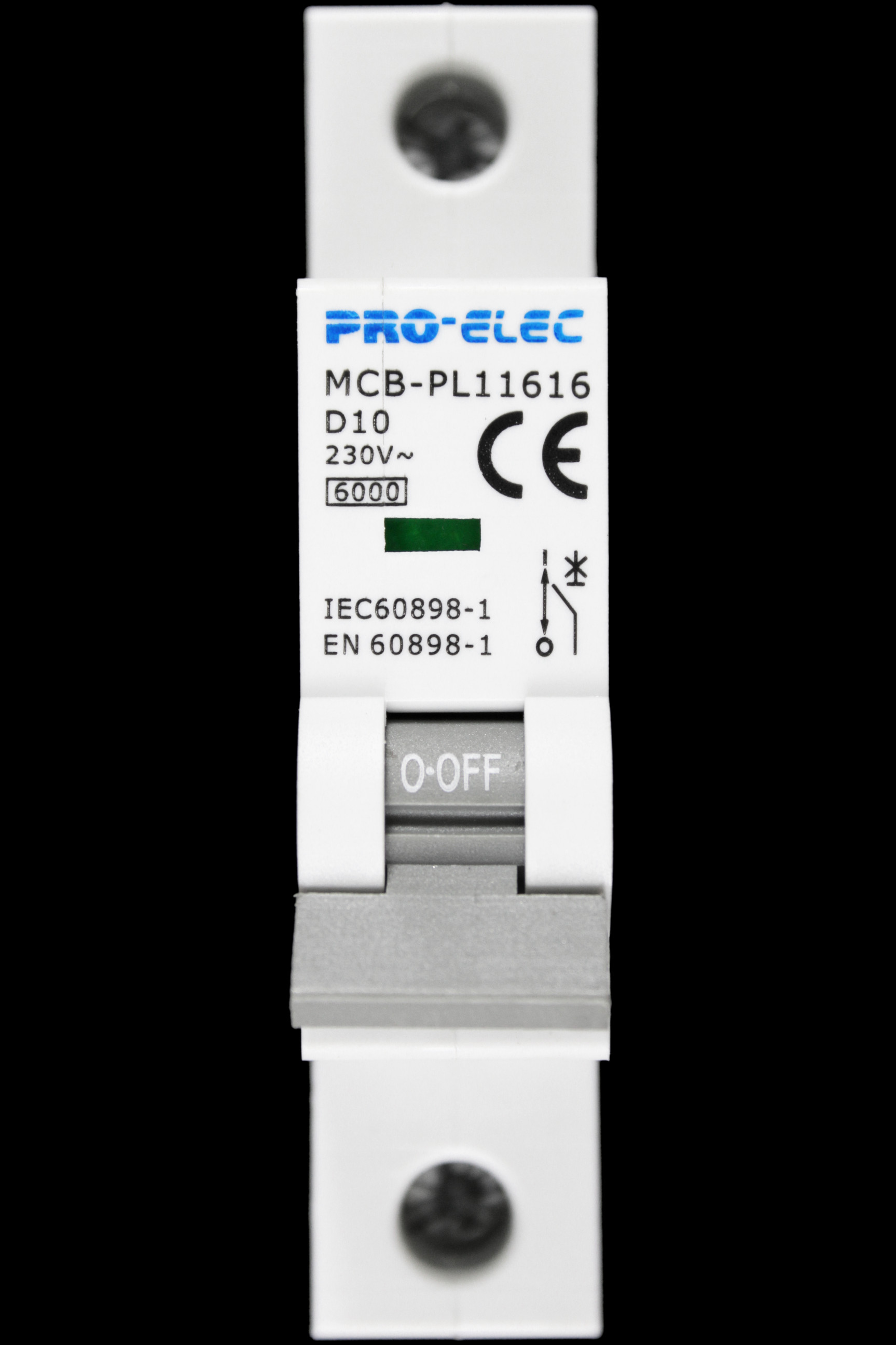 PRO-ELEC 10 AMP CURVE D 6kA MCB CIRCUIT BREAKER PL11616