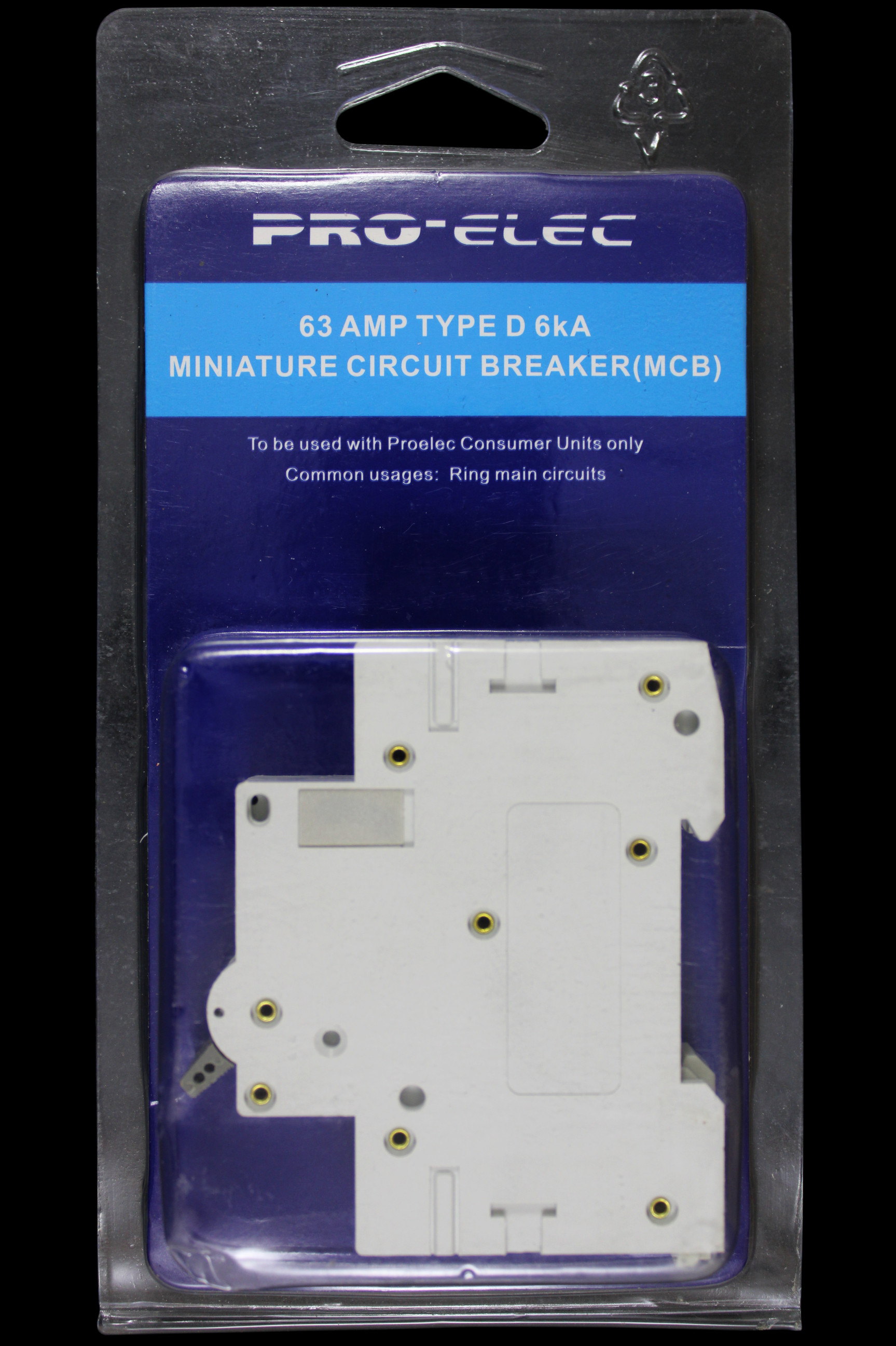 PRO-ELEC 63 AMP CURVE D 6kA MCB CIRCUIT BREAKER PL11622