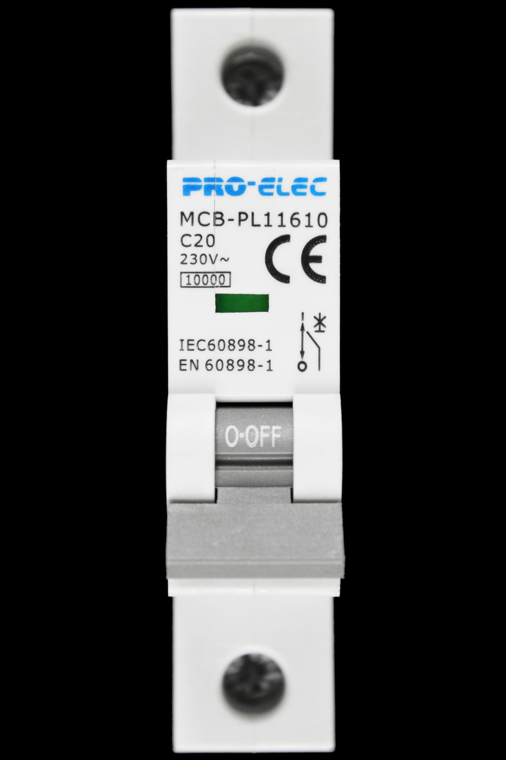 PRO-ELEC 20 AMP CURVE C 10kA MCB CIRCUIT BREAKER PL11610