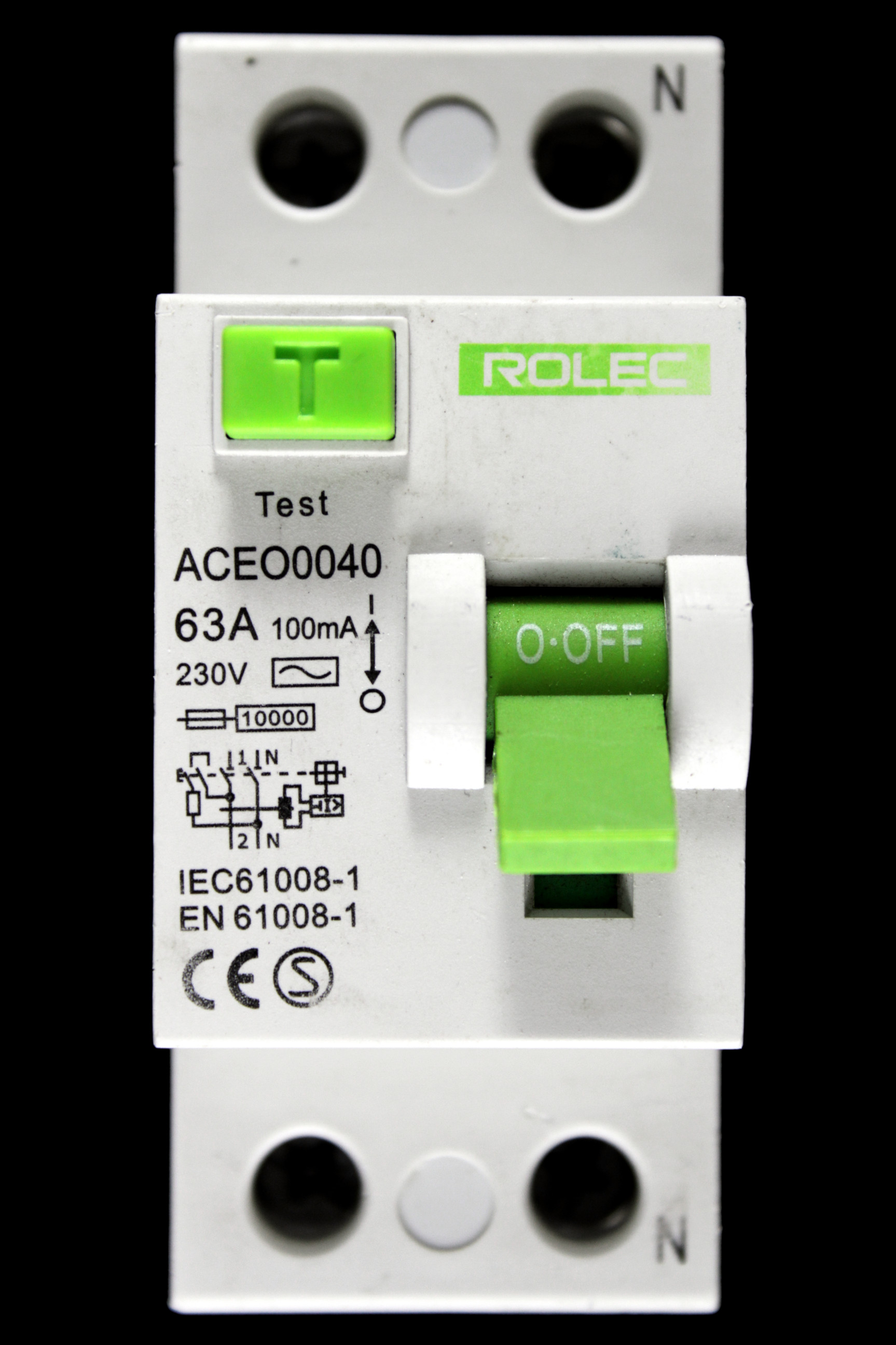 ROLEC 63 RCD DOUBLE POLE 100mA TYPE AC ACEO0040