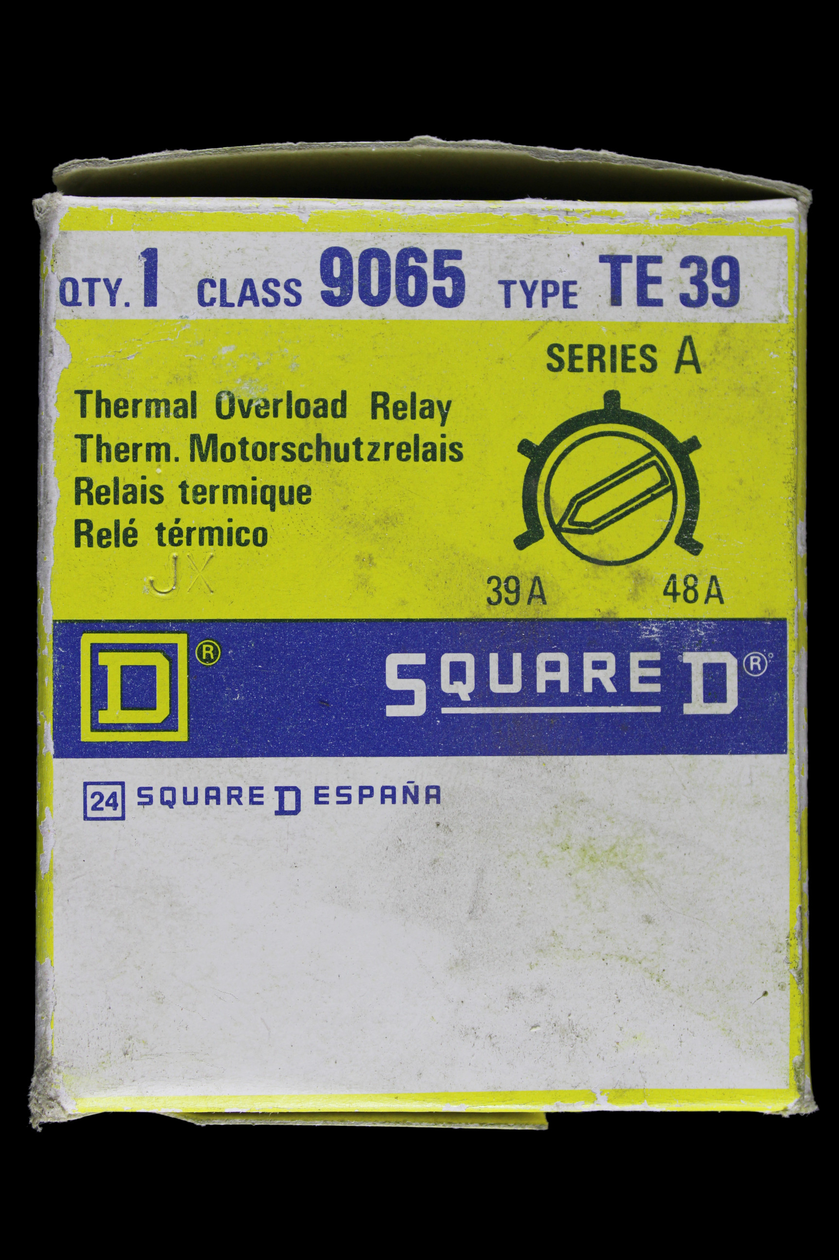 SQUARE D 39 - 48 AMP TRIPLE POLE THERMAL OVERLOAD RELAY 9065 TE39