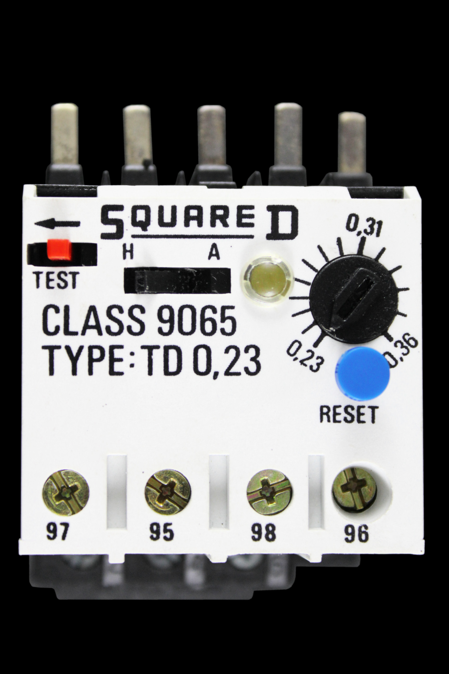 SQUARE D 0.23 - 0.36 AMP TRIPLE POLE THERMAL OVERLOAD RELAY 9065 TD0.23