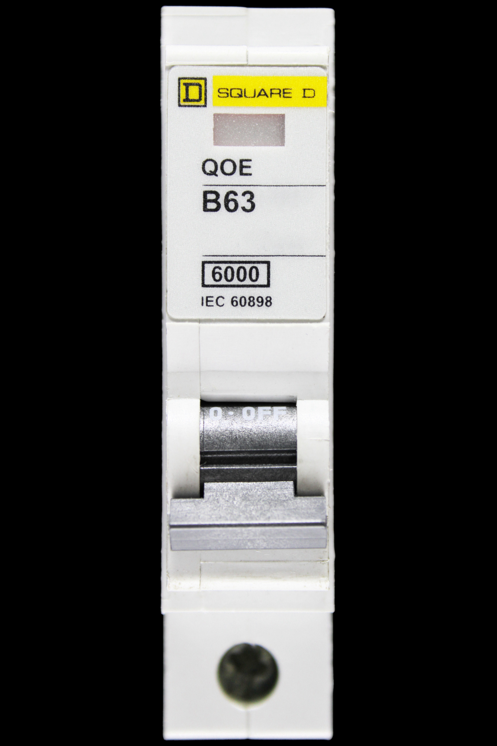 SQUARE D 63 AMP CURVE B 6kA MCB CIRCUIT BREAKER QOE QO163EB6