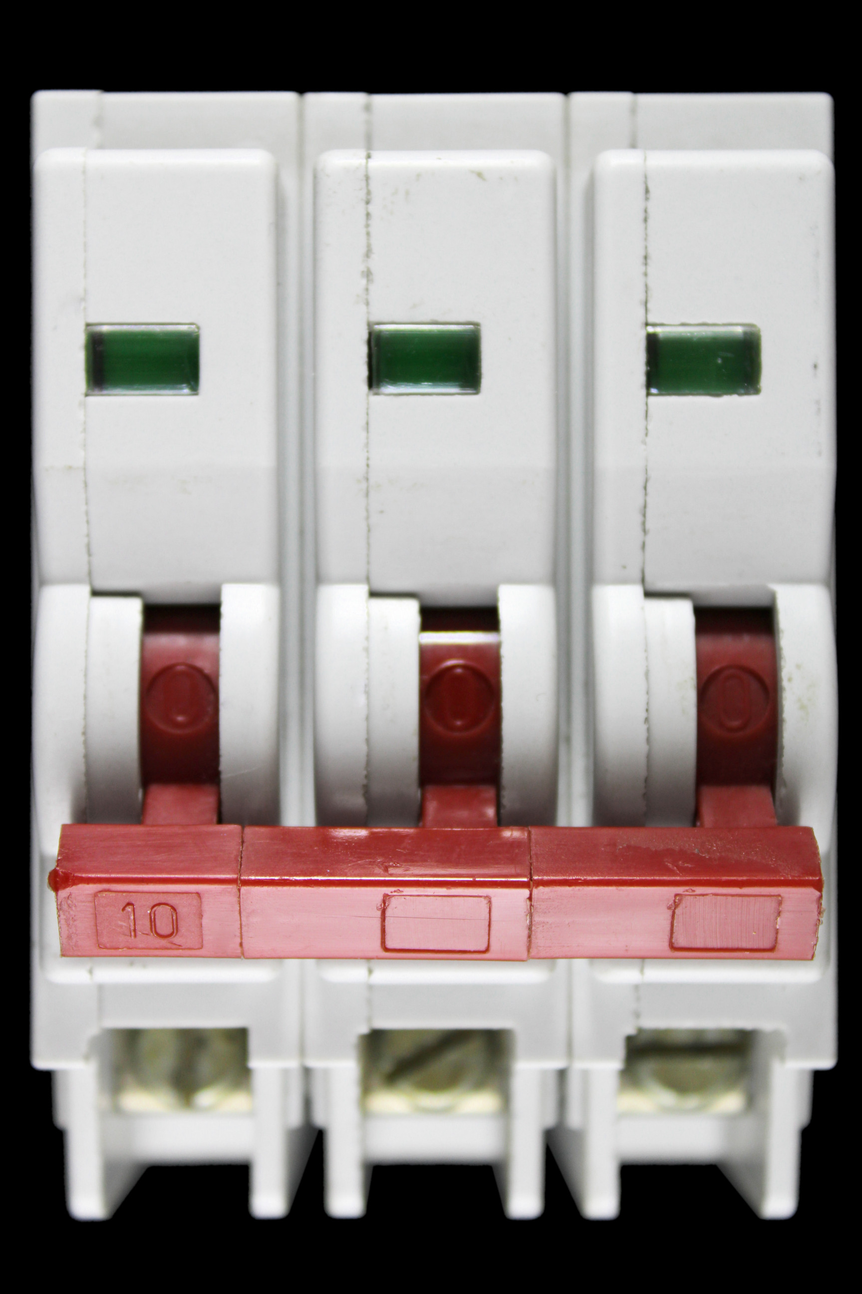 SQUARE D 10 AMP TYPE 3 M9 TRIPLE POLE MCB CIRCUIT BREAKER QOE QO-E RED