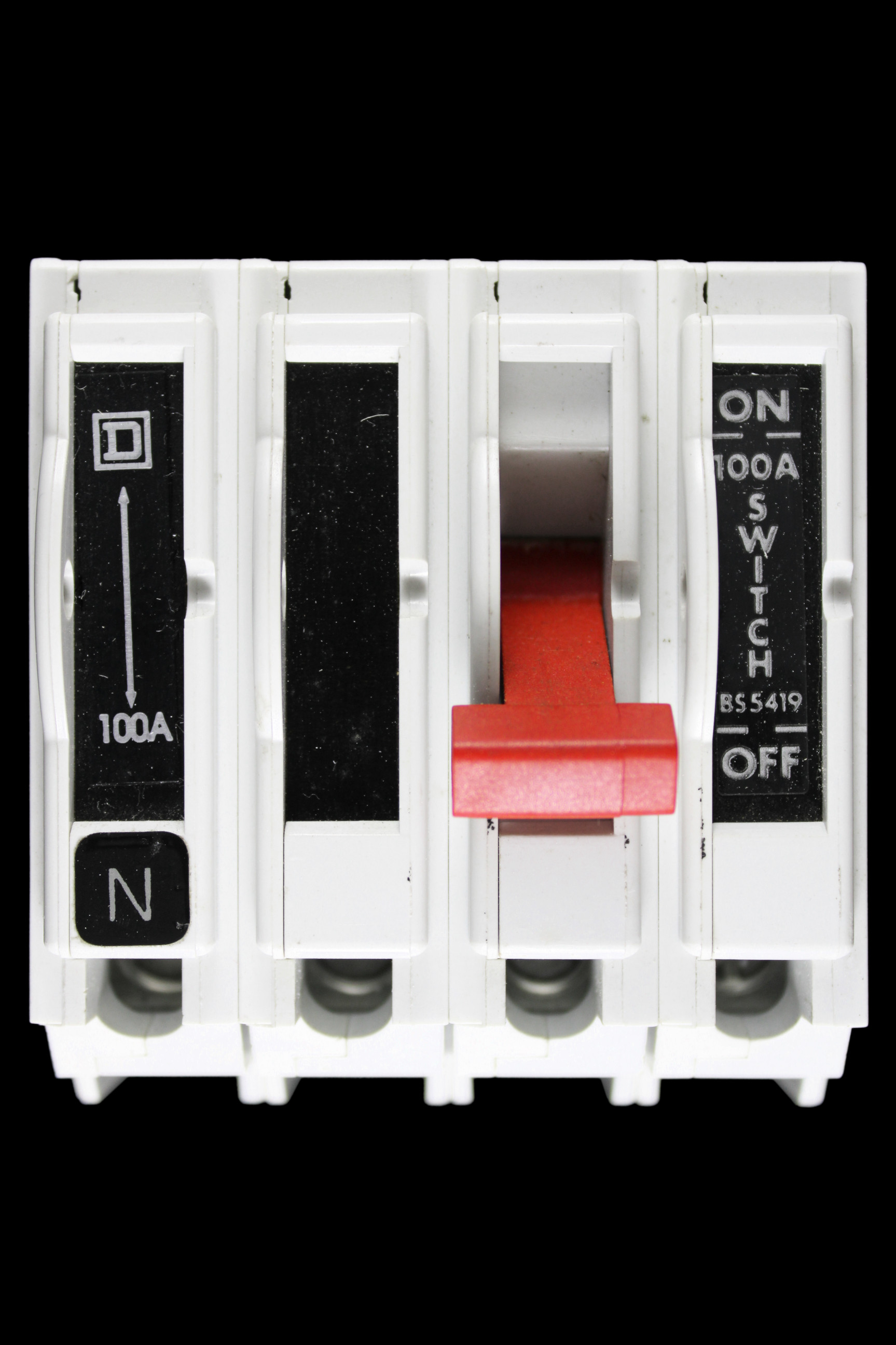 SQUARE D 100 AMP FOUR POLE MAIN SWITCH DISCONNECTOR QO4100MN