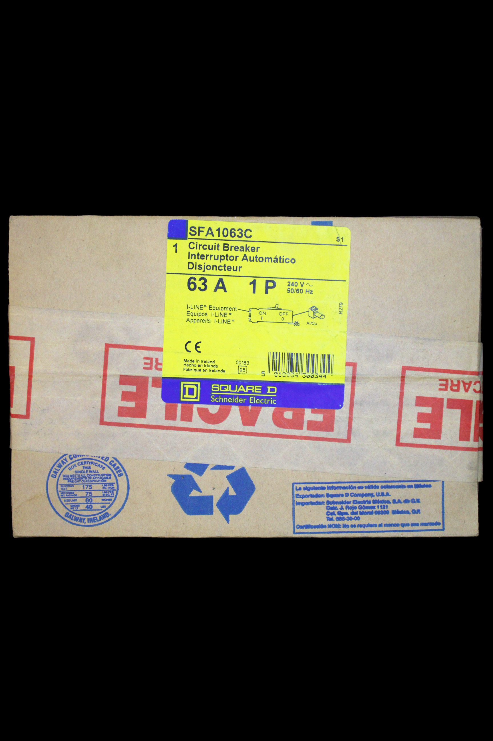 SQUARE D 63 MCCB 12.5kA SFA1063C