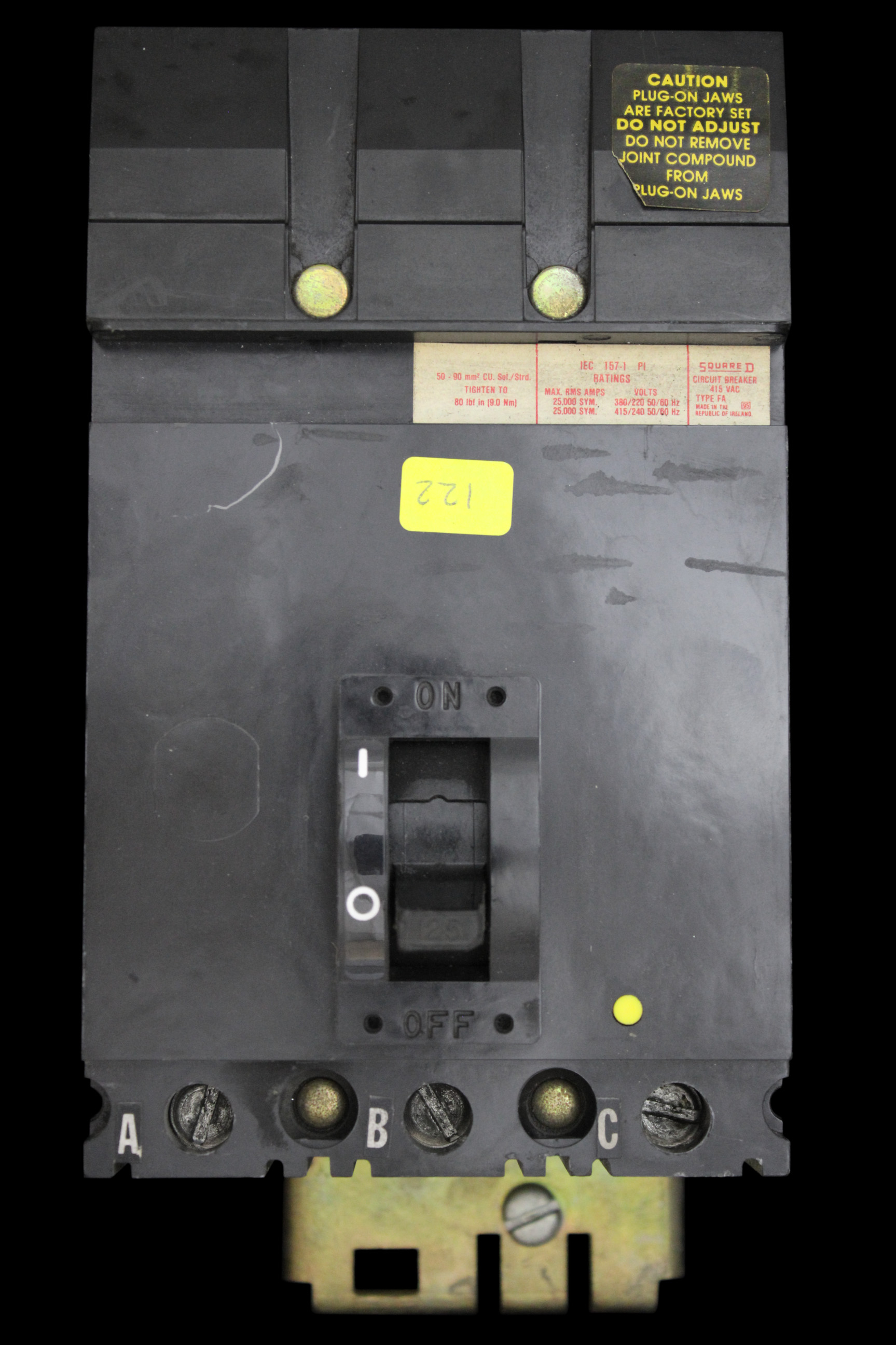 SQUARE D 125 MCCB TRIPLE POLE 25kA FH34125