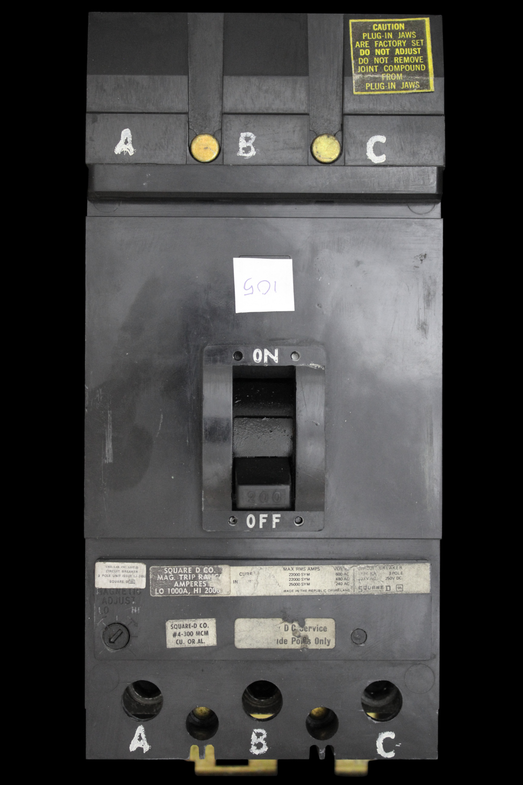SQUARE D 200 MCCB TRIPLE POLE 22kA KA36200