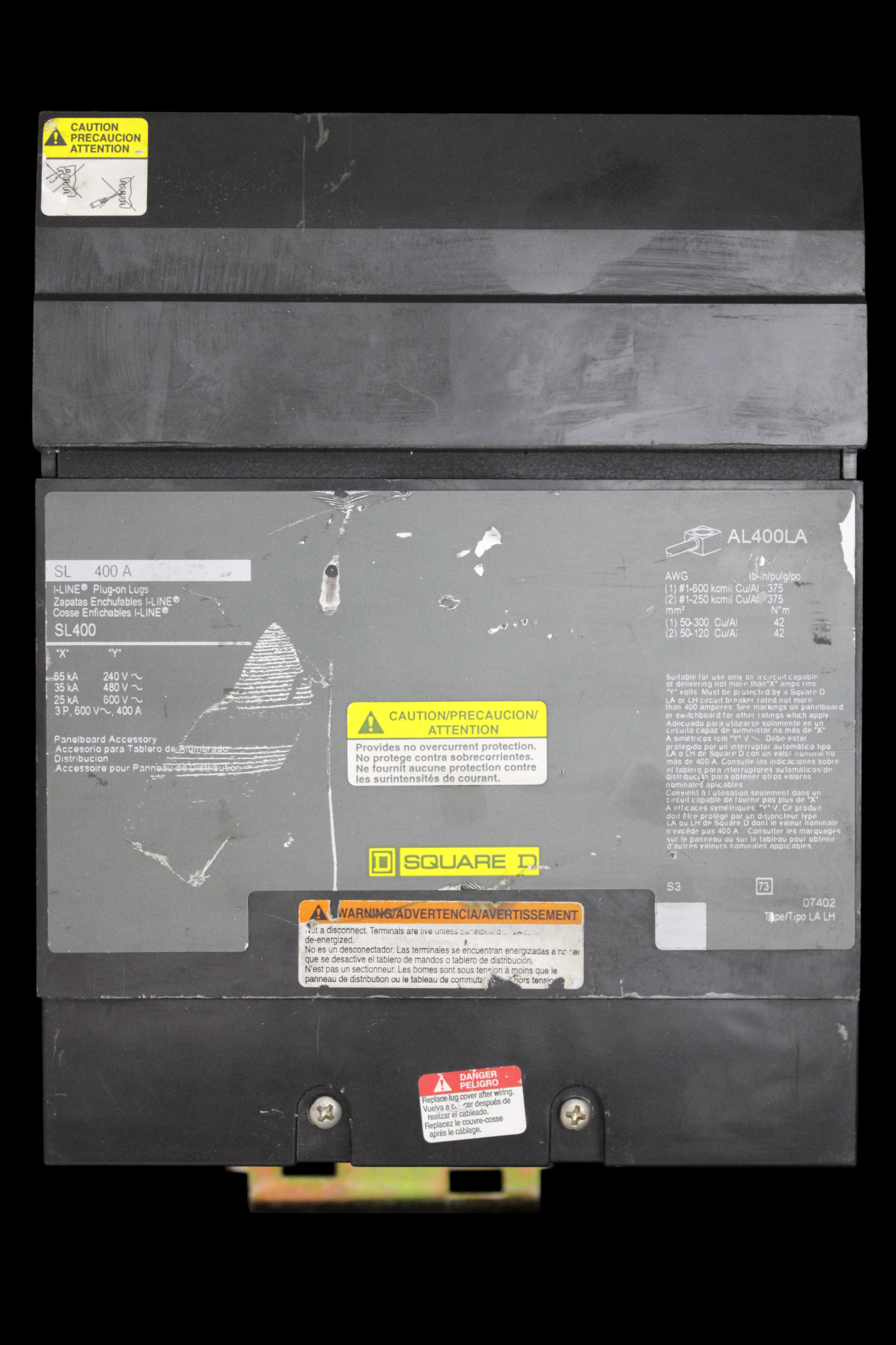 SQUARE D 400 PLUG-ON SUB-FEED LUGS TRIPLE POLE SL400