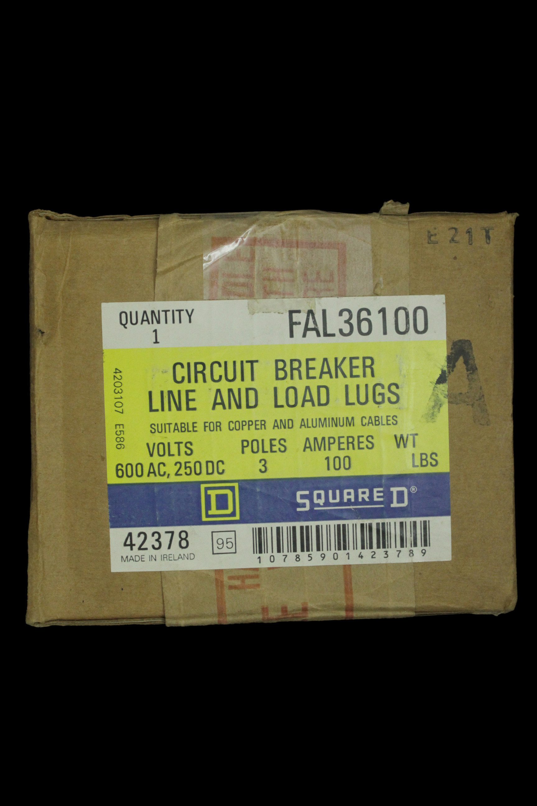 SQUARE D 100 AMP 14kA TRIPLE POLE MCCB FAL36100