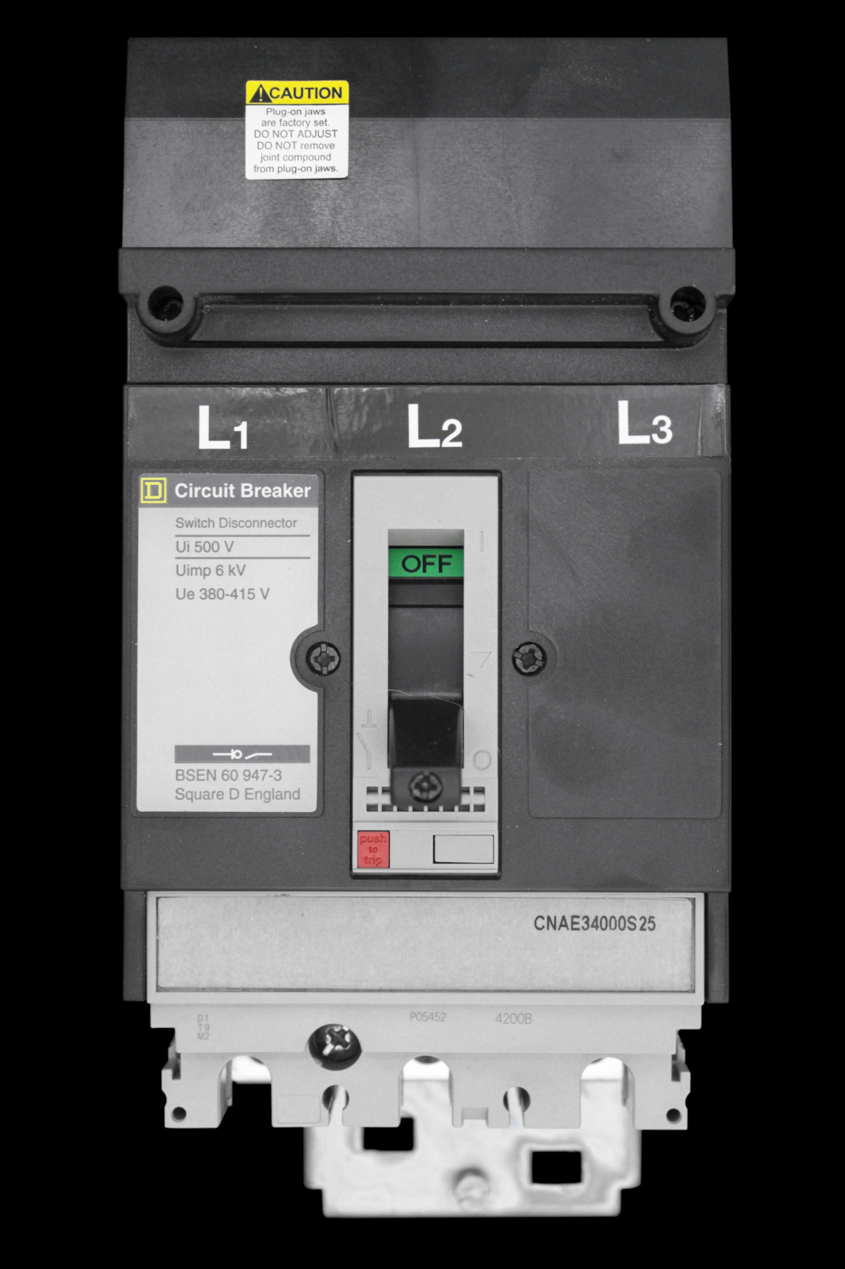 SQUARE D 250 AMP TRIPLE POLE MAIN SWITCH DISCONNECTOR CNAE34000S25