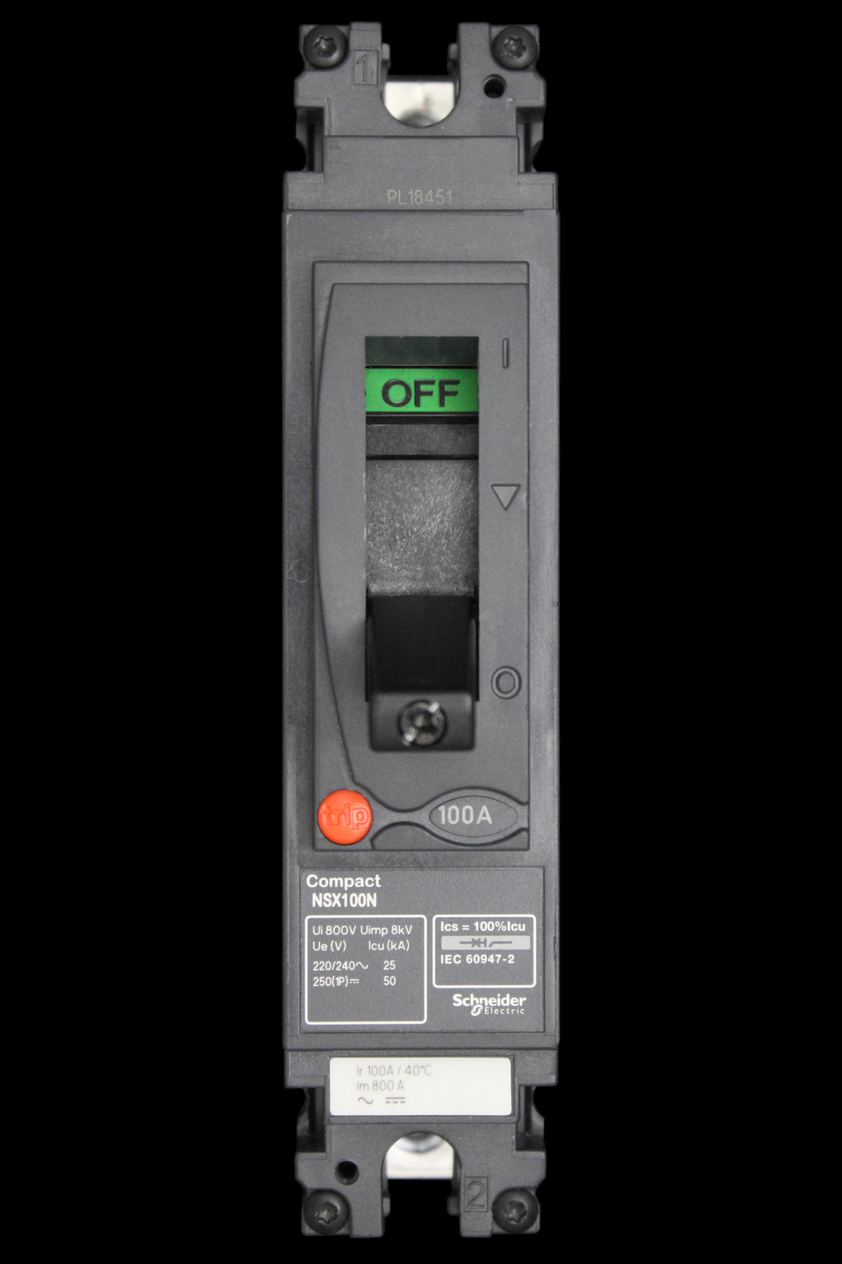 SCHNEIDER 100 AMP 25kA MCCB NSX100N LV438580