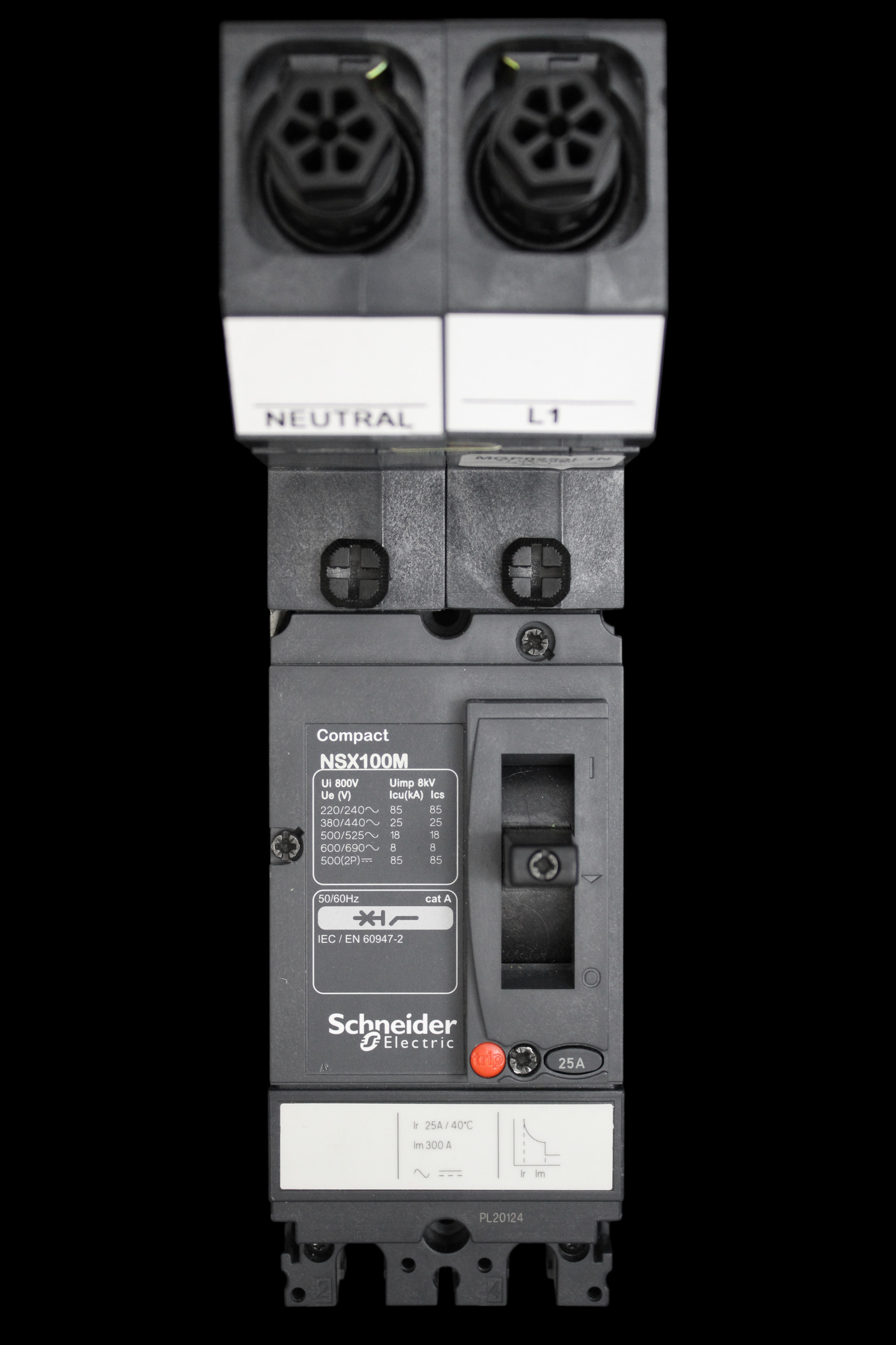 SCHNEIDER 25 AMP 25kA DOUBLE POLE MCCB NSX100M MGP0252L1N