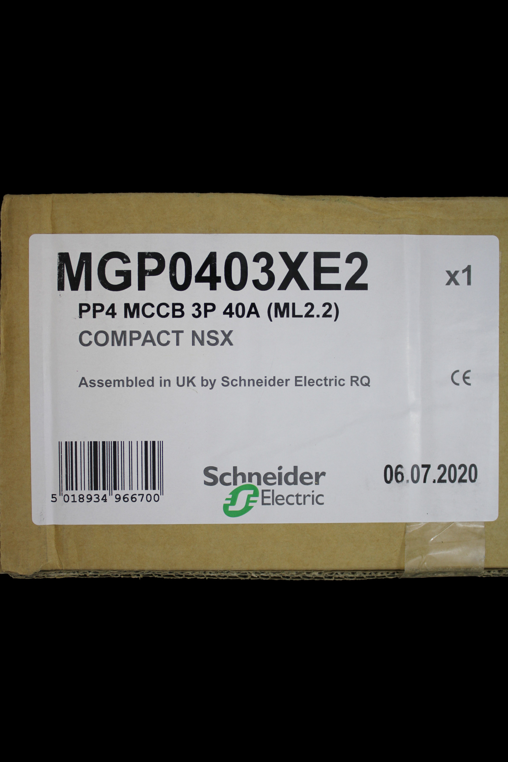 SCHNEIDER 40 AMP 36kA TRIPLE POLE MCCB NSX100F MGP0403XE2 ML2.2