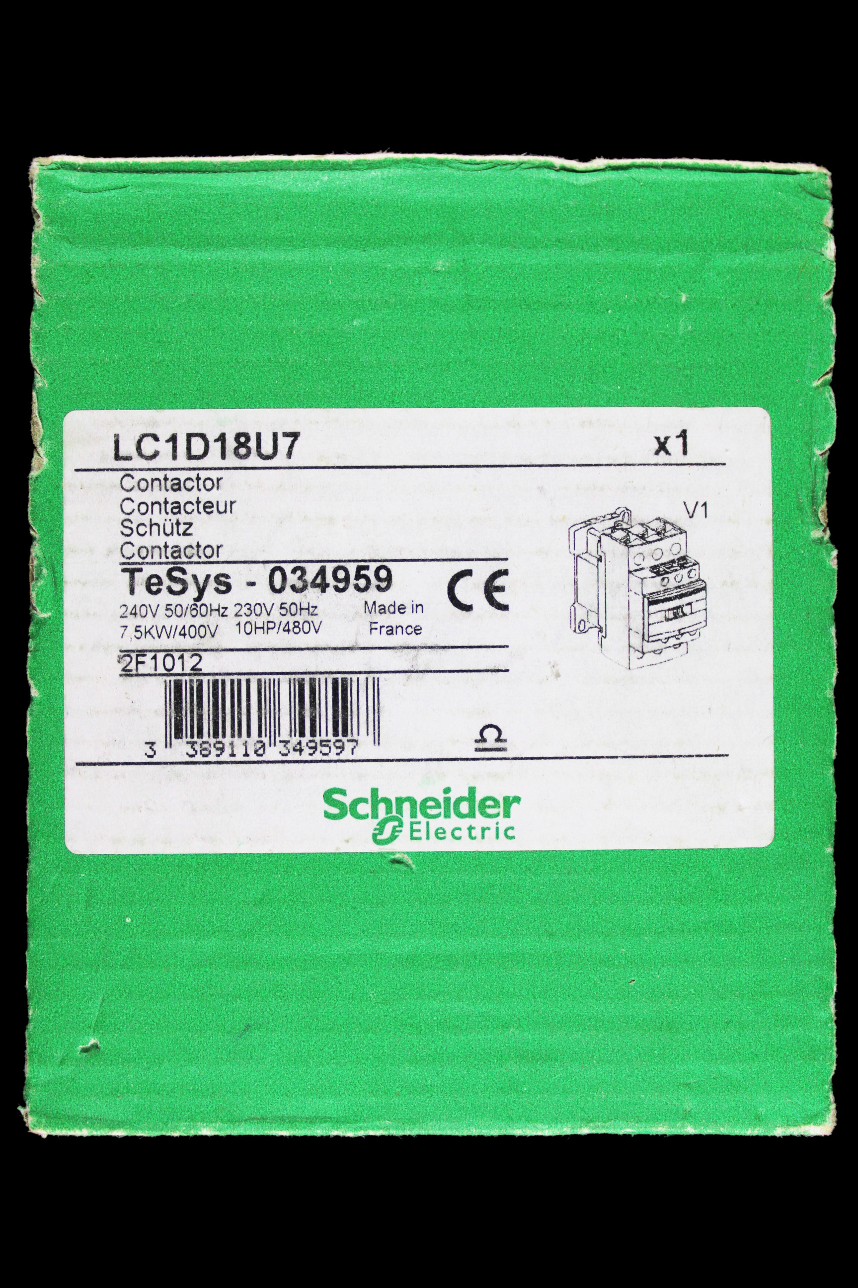 SCHNEIDER 32 AMP TRIPLE POLE NO CONTACTOR 240V COIL LC1D18U7