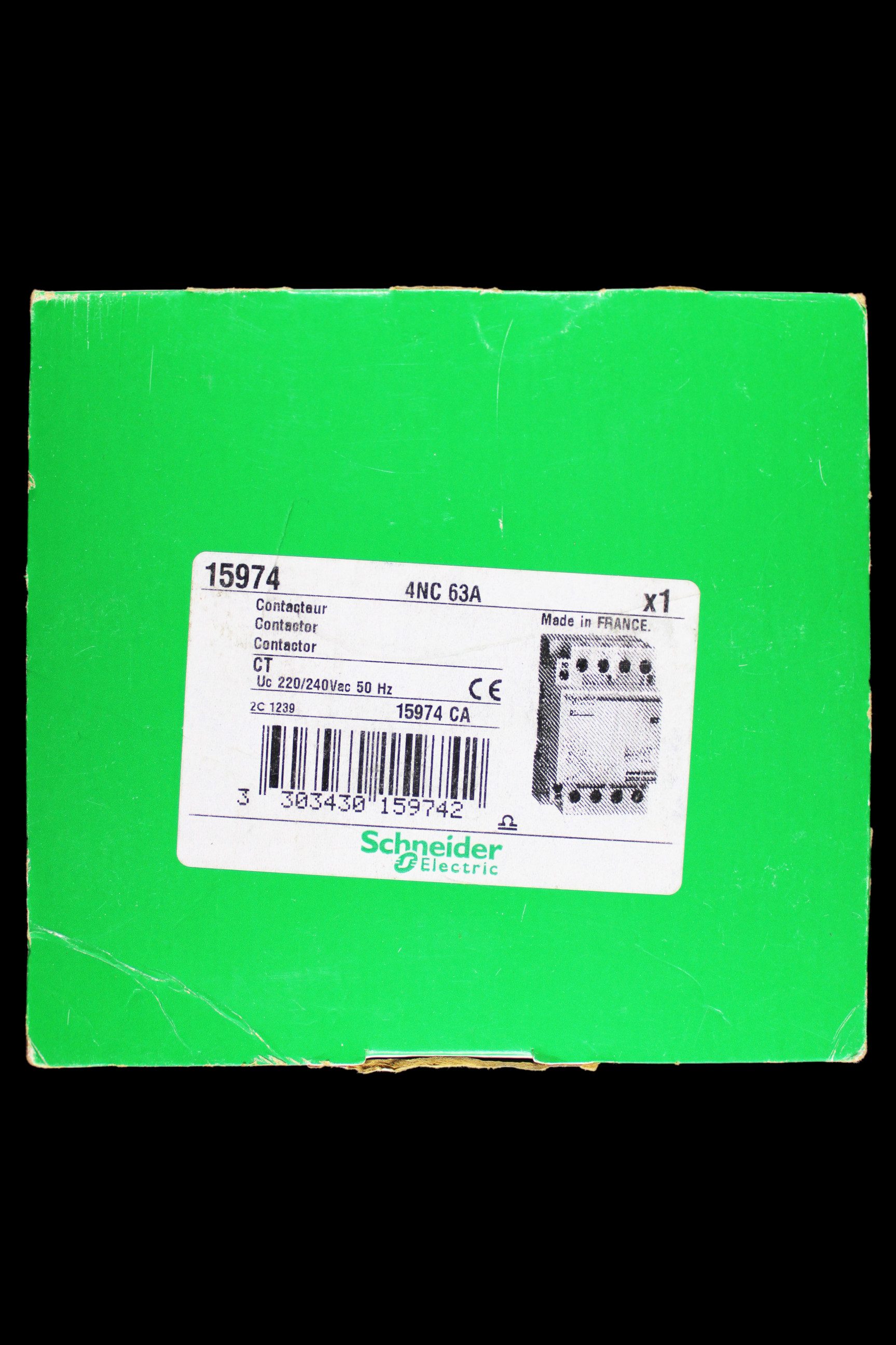 SCHNEIDER 63 AMP FOUR POLE NC CONTACTOR 220/240V COIL 15974
