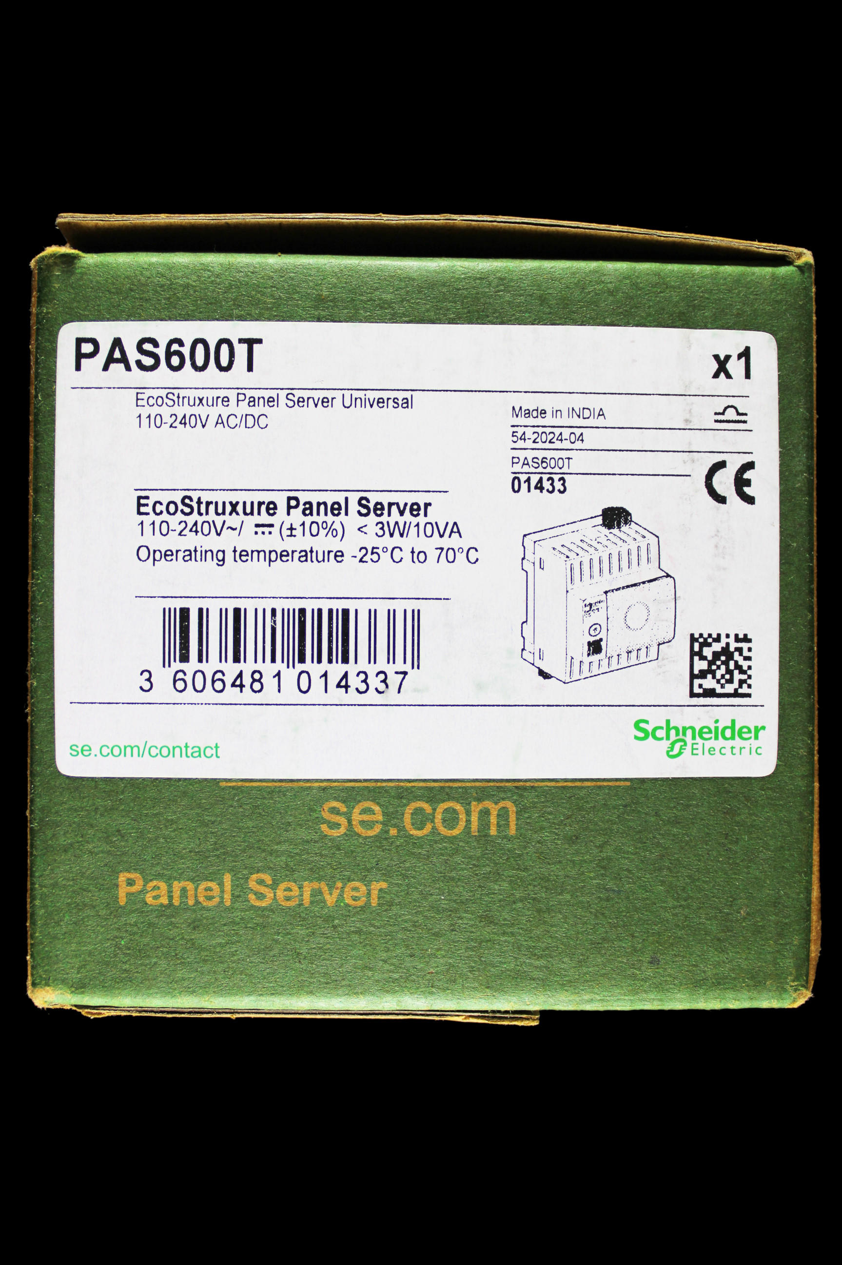 SCHNEIDER ECOSTRUXURE PANEL SERVER UNIVERSAL WIRELESS MODBUS GATEWAY PAS600T