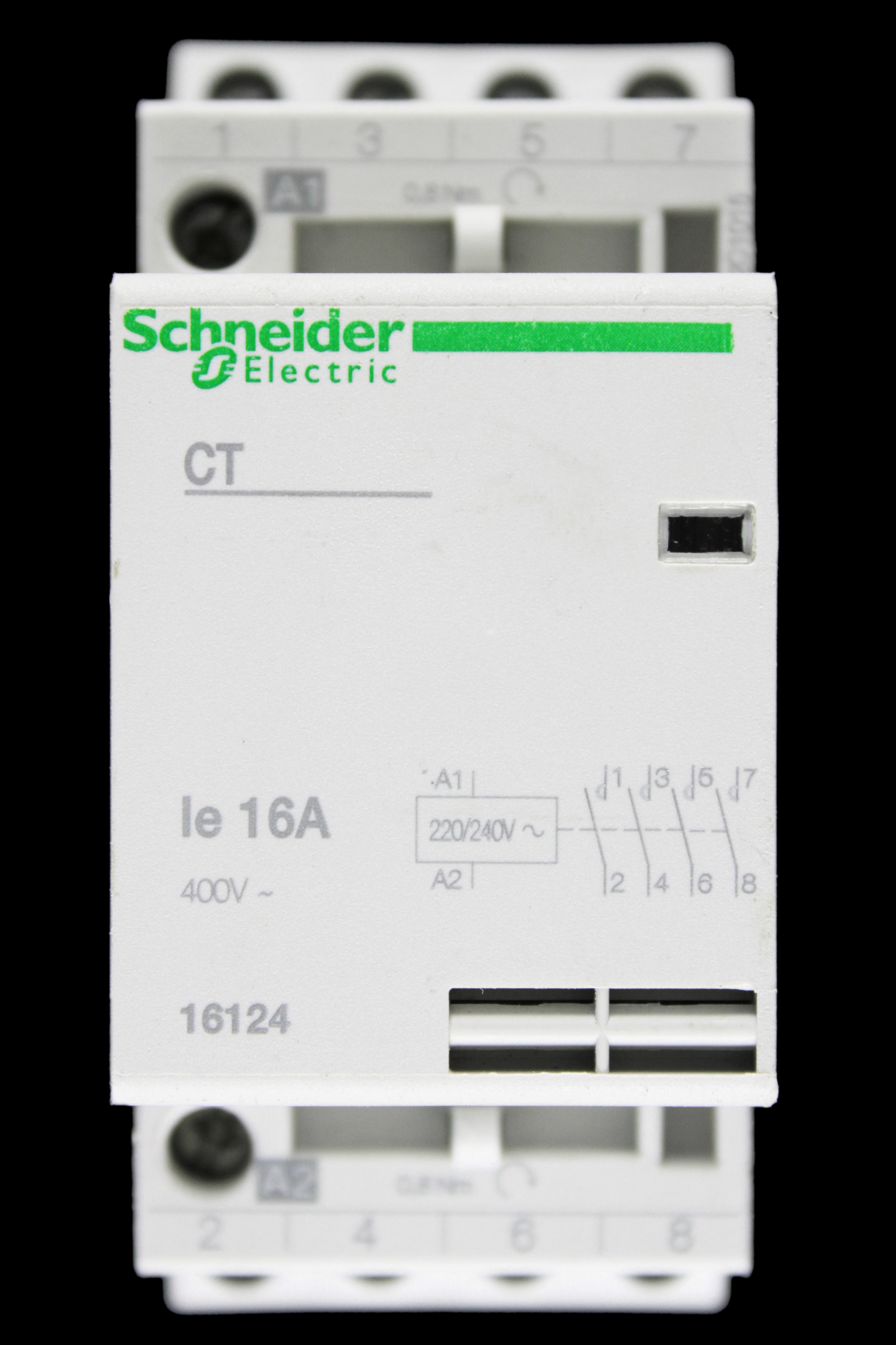 SCHNEIDER 16 AMP FOUR POLE NO CONTACTOR 220/240V COIL 16124