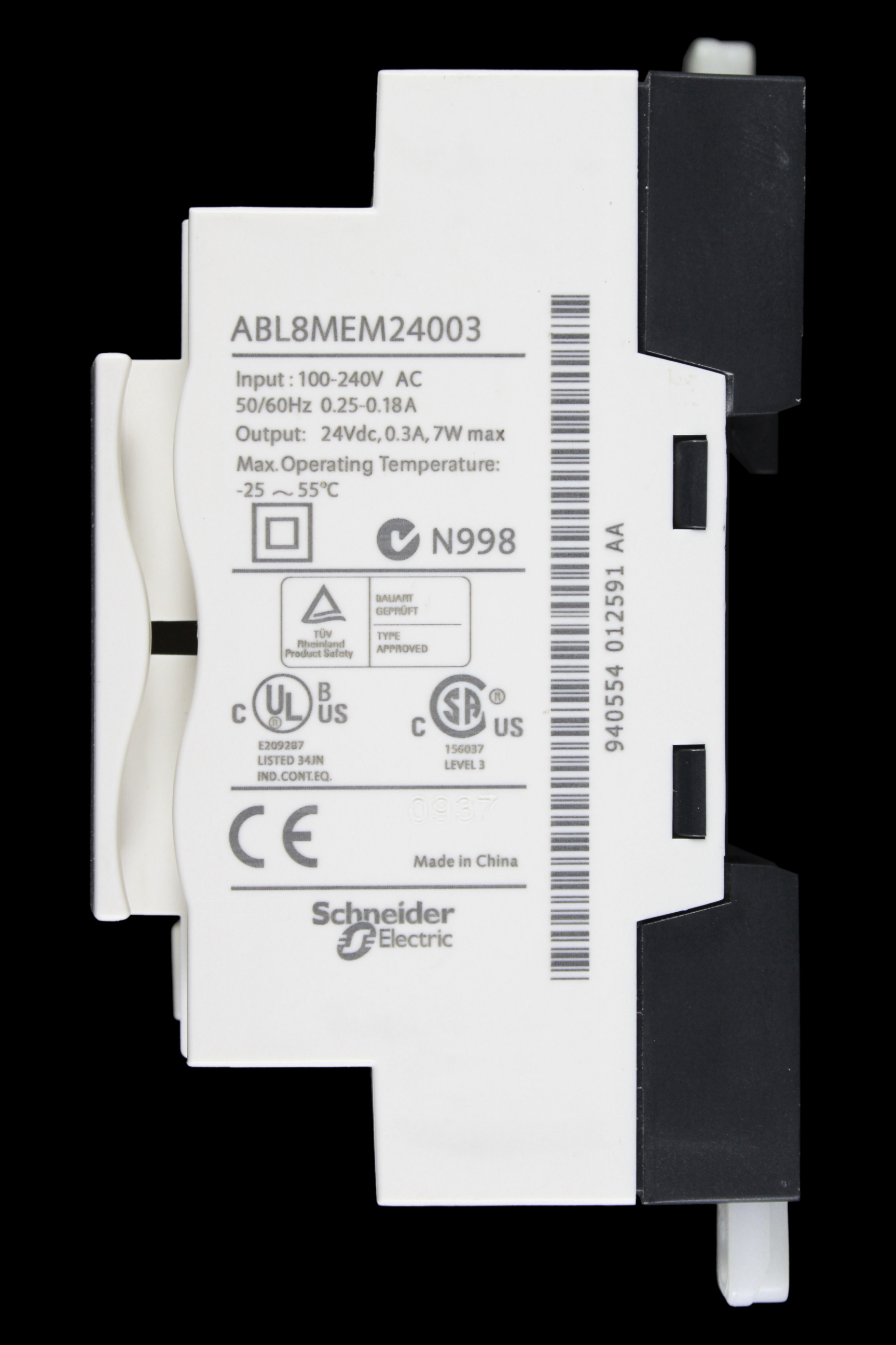 TELEMECANIQUE 24VDC 0.3A REGULATED SWITCH POWER SUPPLY 100-240VAC ABL8MEM24003
