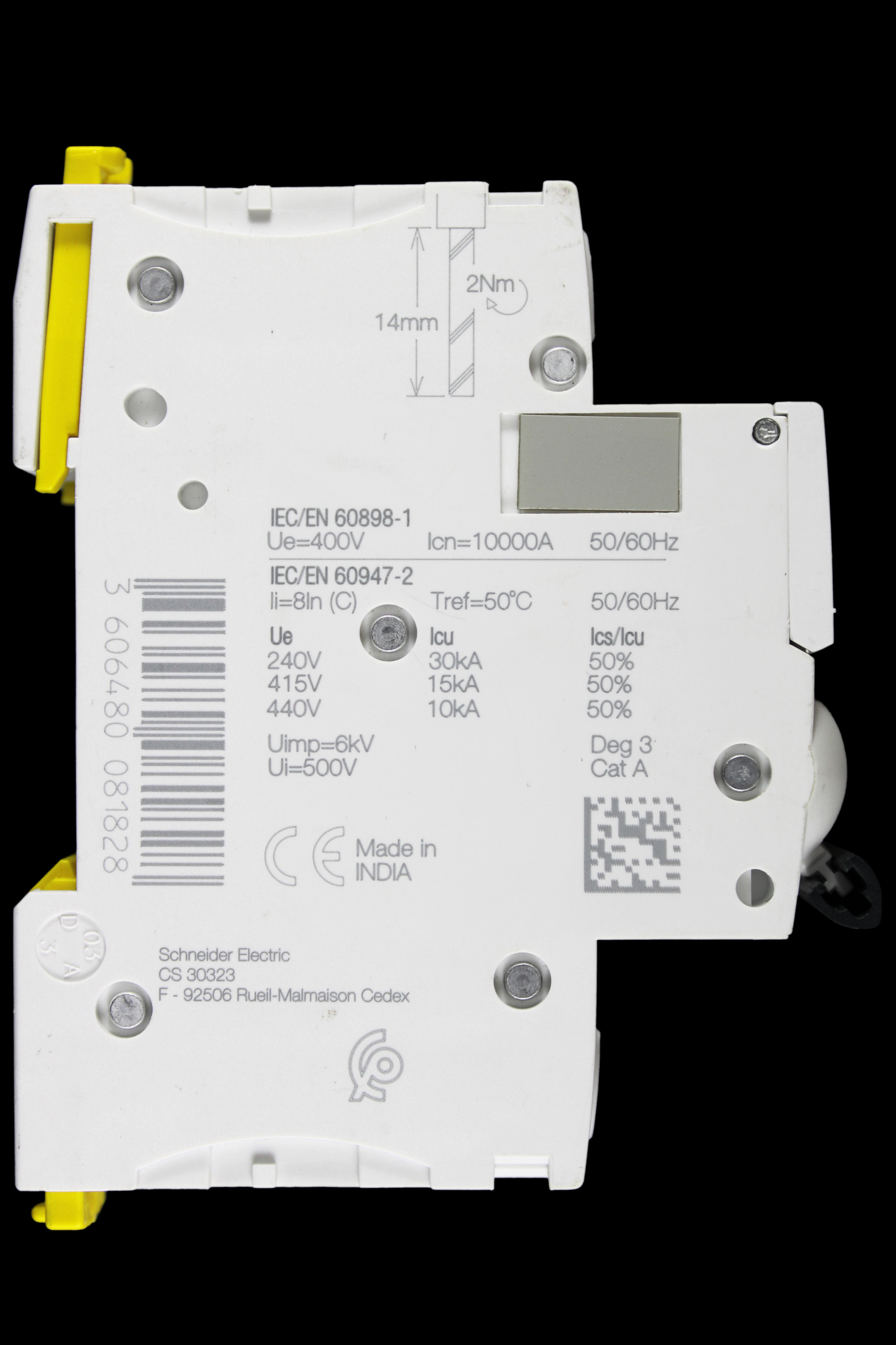 SCHNEIDER 16 AMP CURVE C 10kA TRIPLE POLE MCB CIRCUIT BREAKER iC60H A9F84316