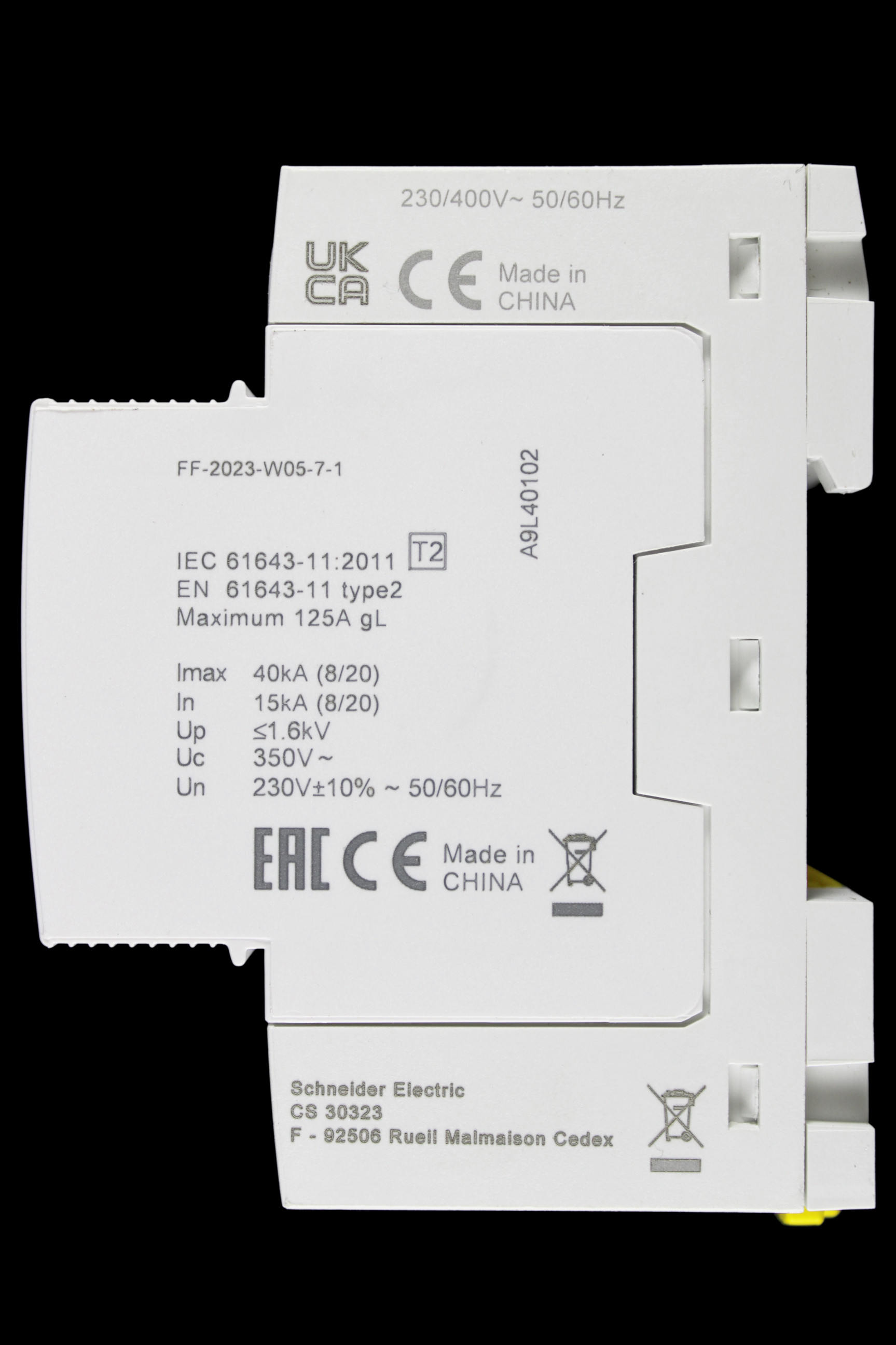 SCHNEIDER MODULAR SURGE ARRESTER TRIPLE POLE & NEUTRAL IPRD40 A9L40600