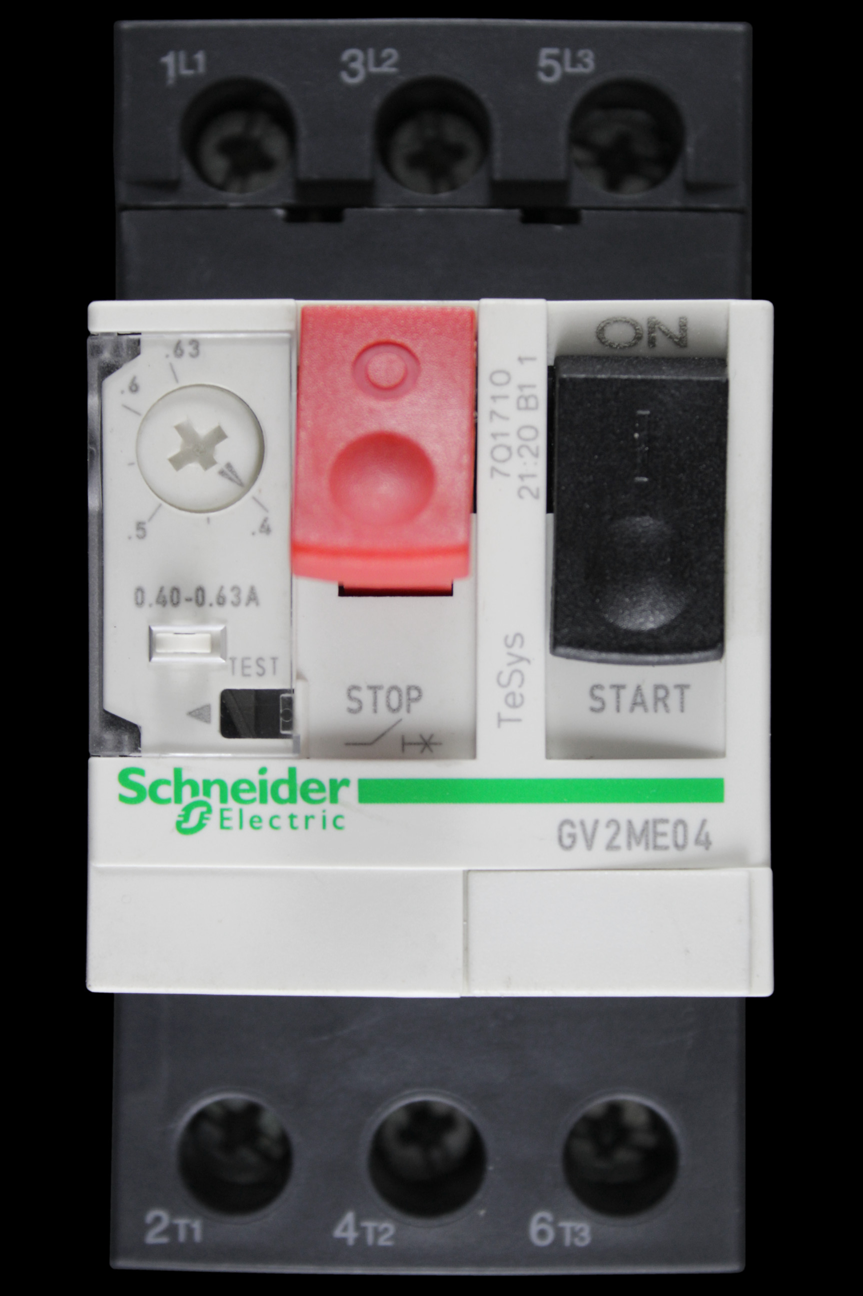 SCHNEIDER 0.40-0.63 AMP MOTOR PROTECTION CIRCUIT BREAKER GV2ME04