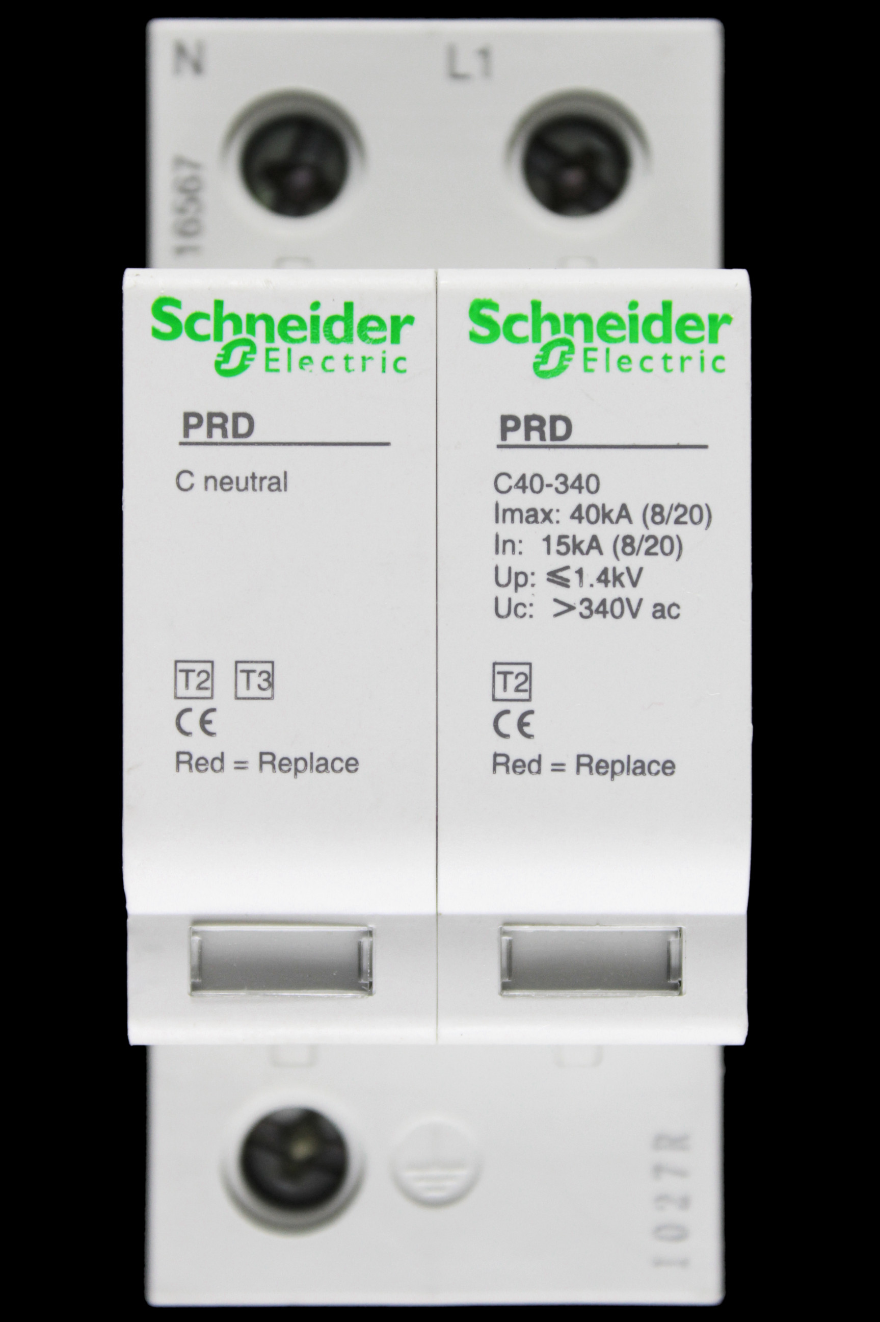 SCHNEIDER MODULAR SURGE ARRESTER SINGLE POLE & NEUTRAL PRD40 16567