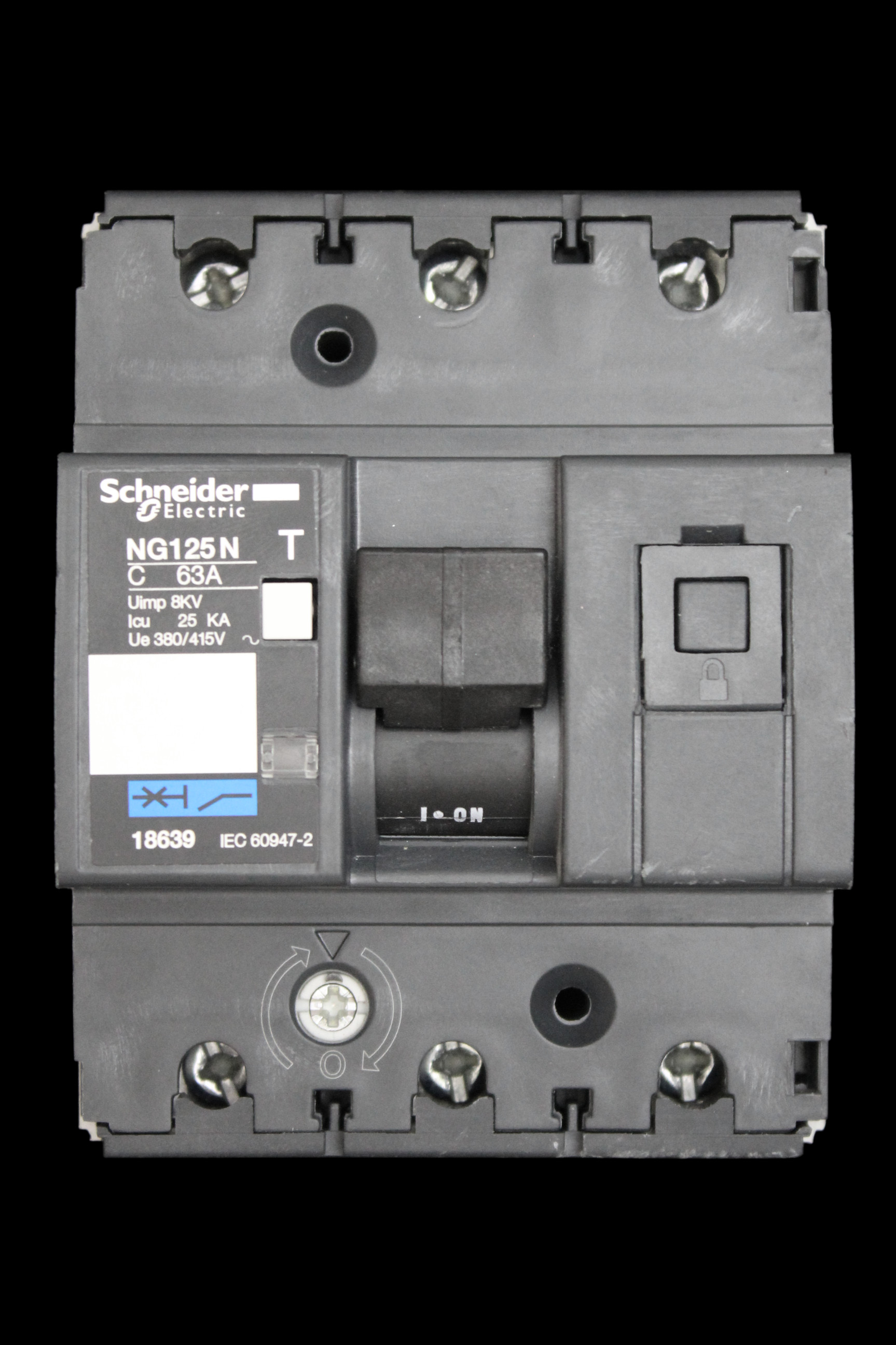 SCHNEIDER 63 AMP CURVE C 25kA TRIPLE POLE MCB CIRCUIT BREAKER NG125N 18639