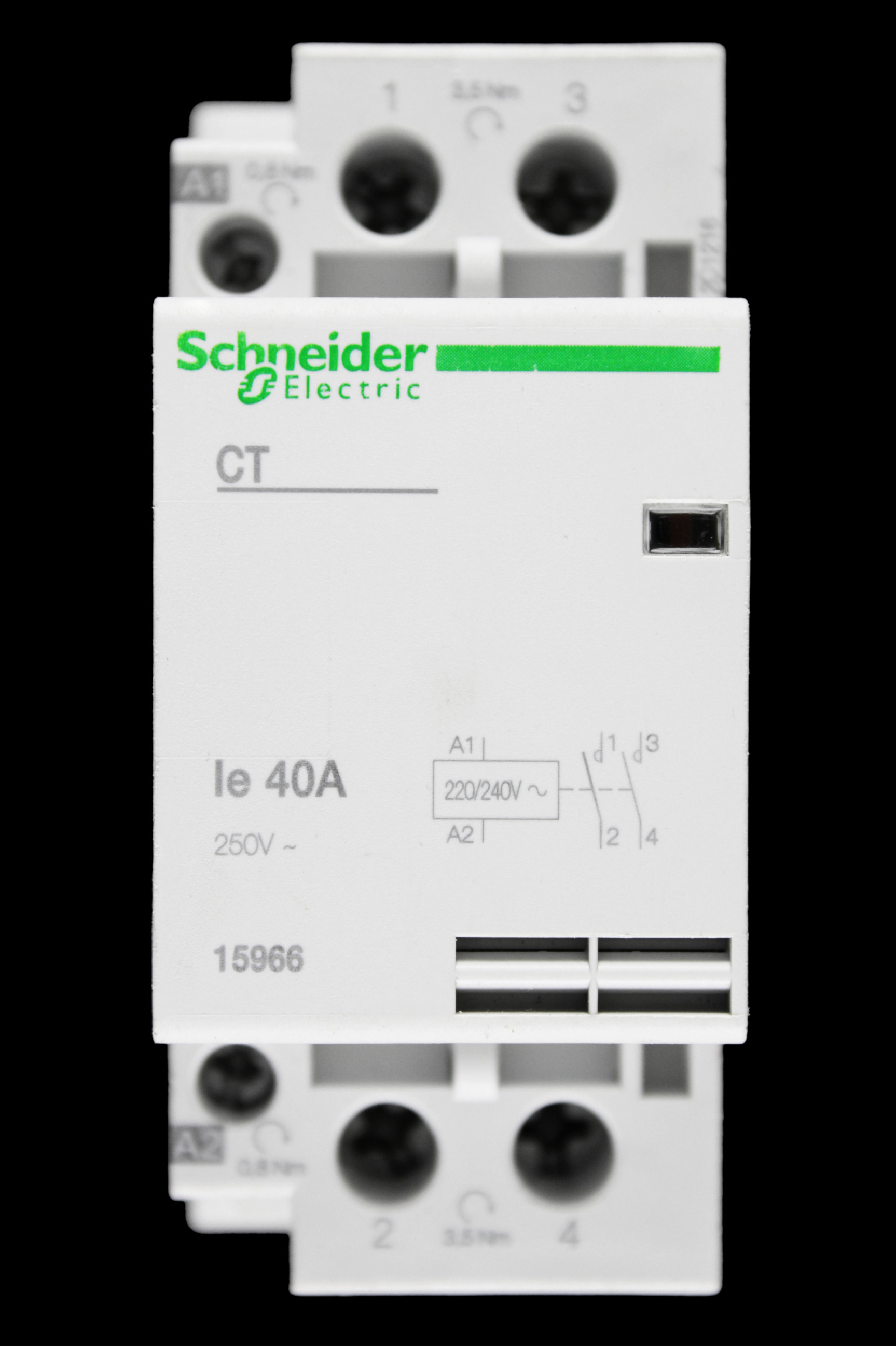 SCHNEIDER 40 AMP DOUBLE POLE NO CONTACTOR 220/240V COIL 15966