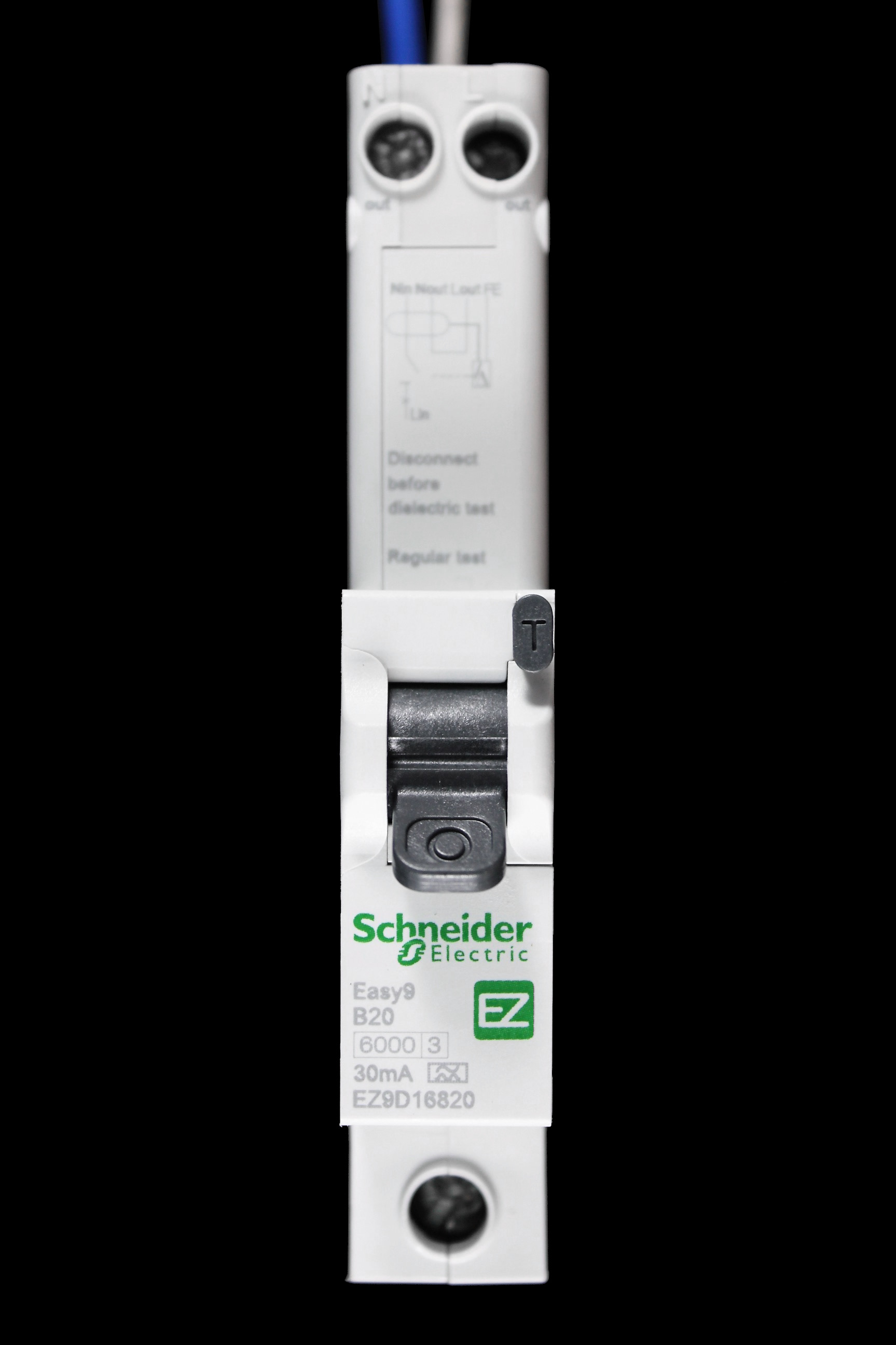 SCHNEIDER 20 AMP CURVE B 6kA 30mA RCBO TYPE A EASY9 EZ9D16820