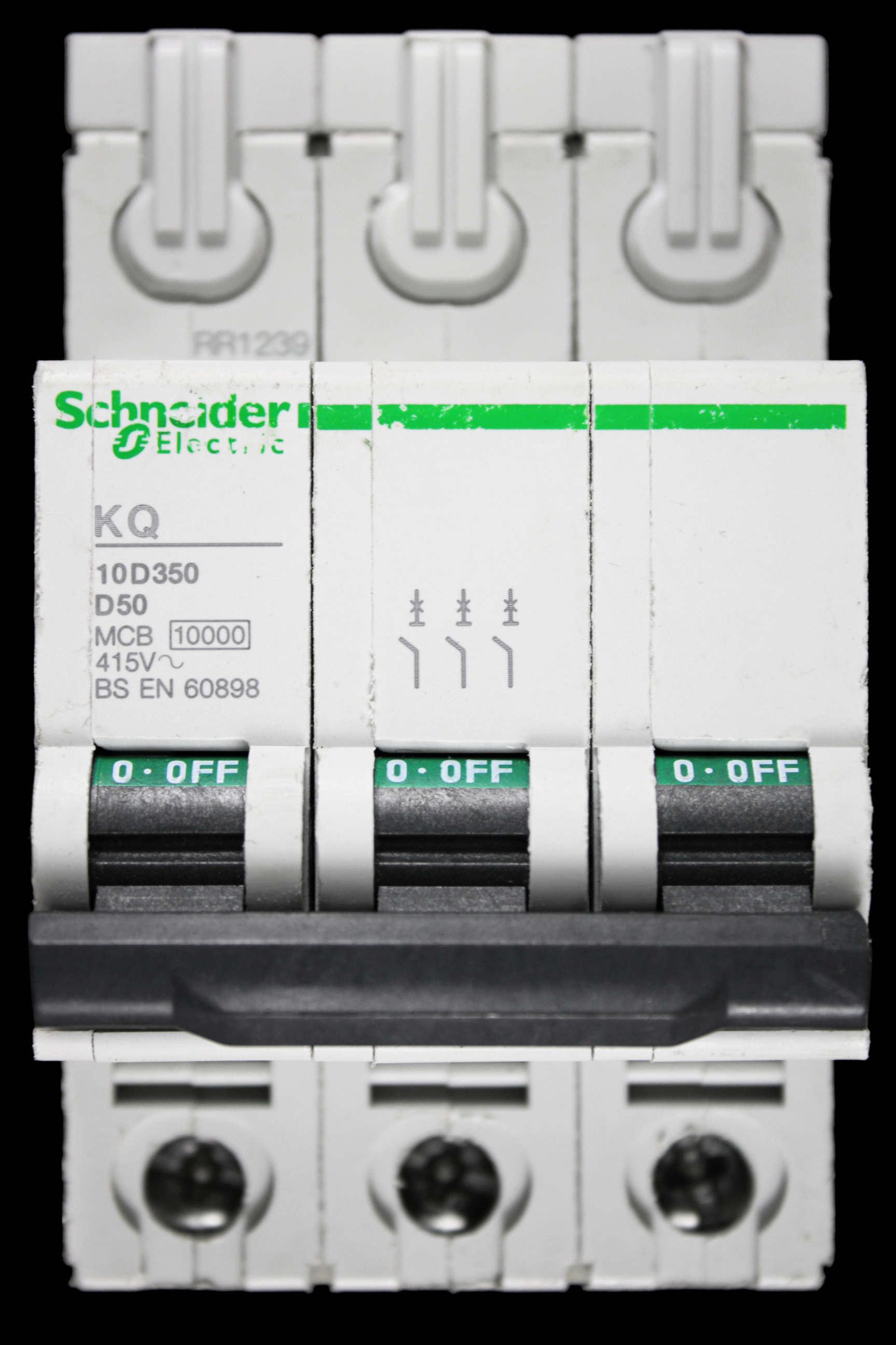 SCHNEIDER 50 AMP CURVE D 10kA TRIPLE POLE MCB CIRCUIT BREAKER KQ 10D350