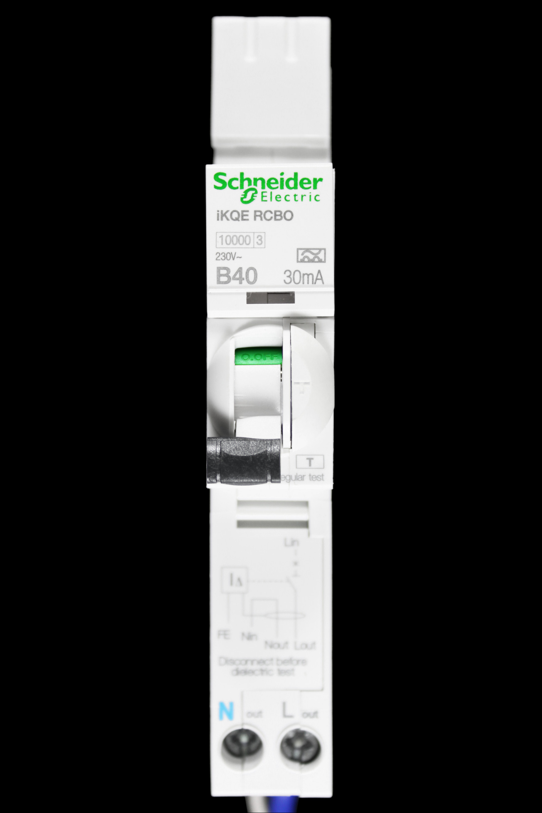SCHNEIDER 40 AMP CURVE B 10kA 30mA RCBO TYPE A IKQE SEE140B03 A9D37840