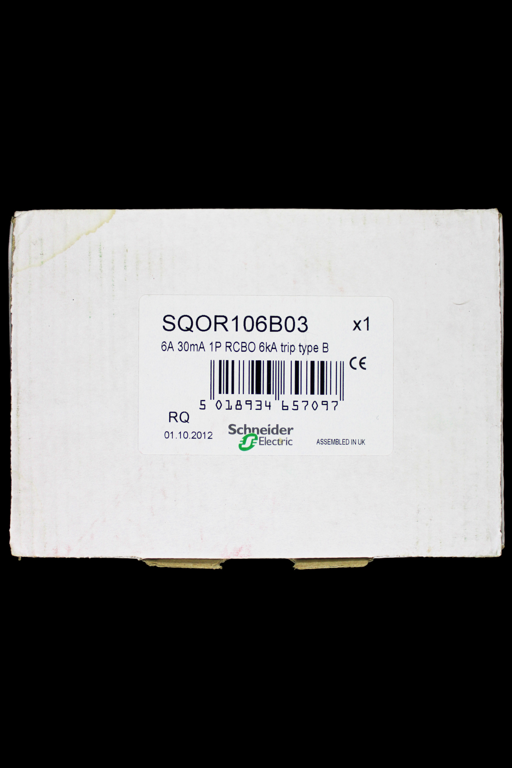 SCHNEIDER 6 AMP CURVE B 6kA 30mA RCBO TYPE AC SQOR106B03