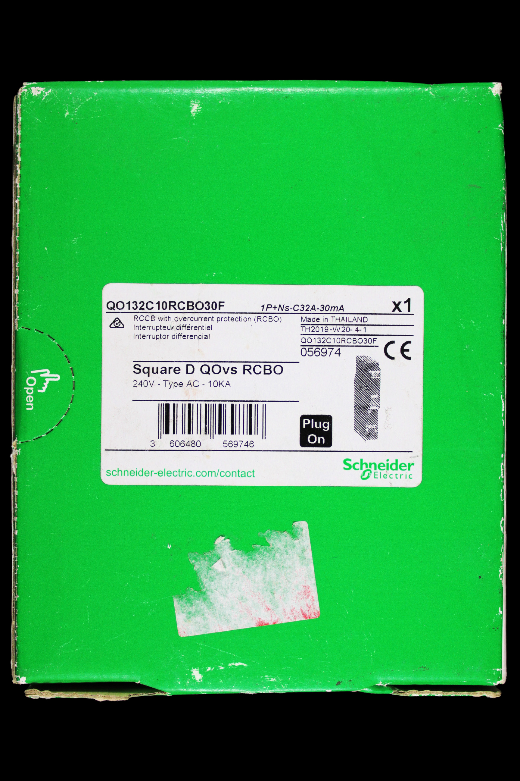 SCHNEIDER C 32 RCBO 10kA 30mA TYPE AC QOVS QO132C10RCBO30F