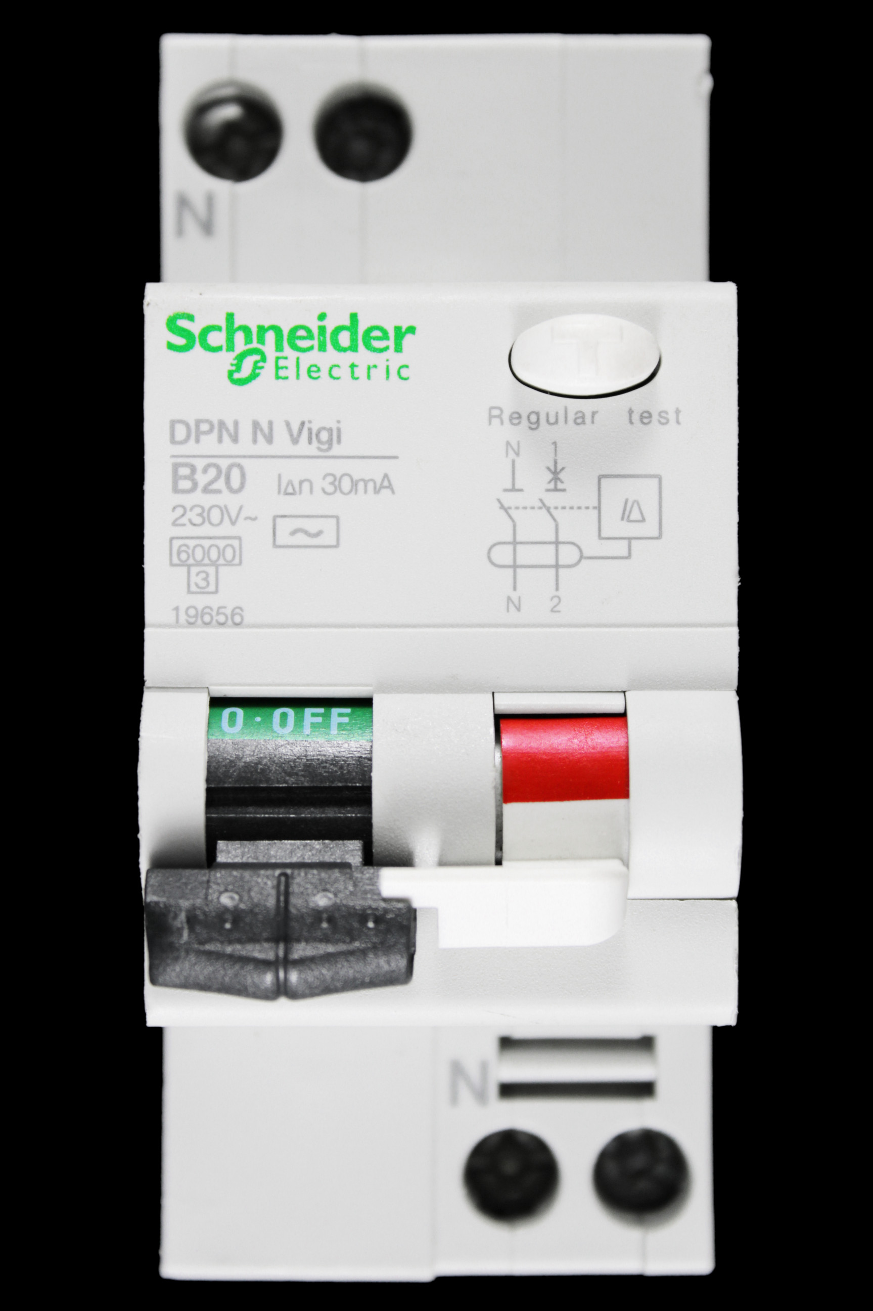 SCHNEIDER 20 AMP CURVE B 6kA 30mA DOUBLE POLE RCBO TYPE AC DPN N VIGI 19656