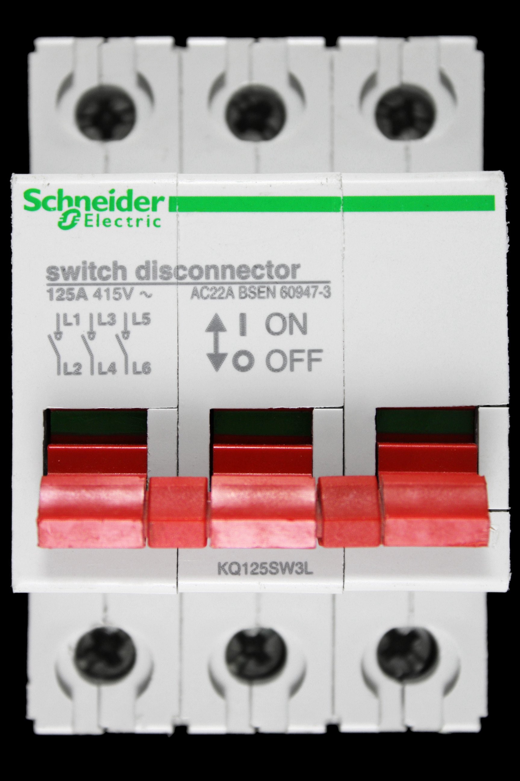 SCHNEIDER 125 AMP TRIPLE POLE MAIN SWITCH DISCONNECTOR KQ125SW3L