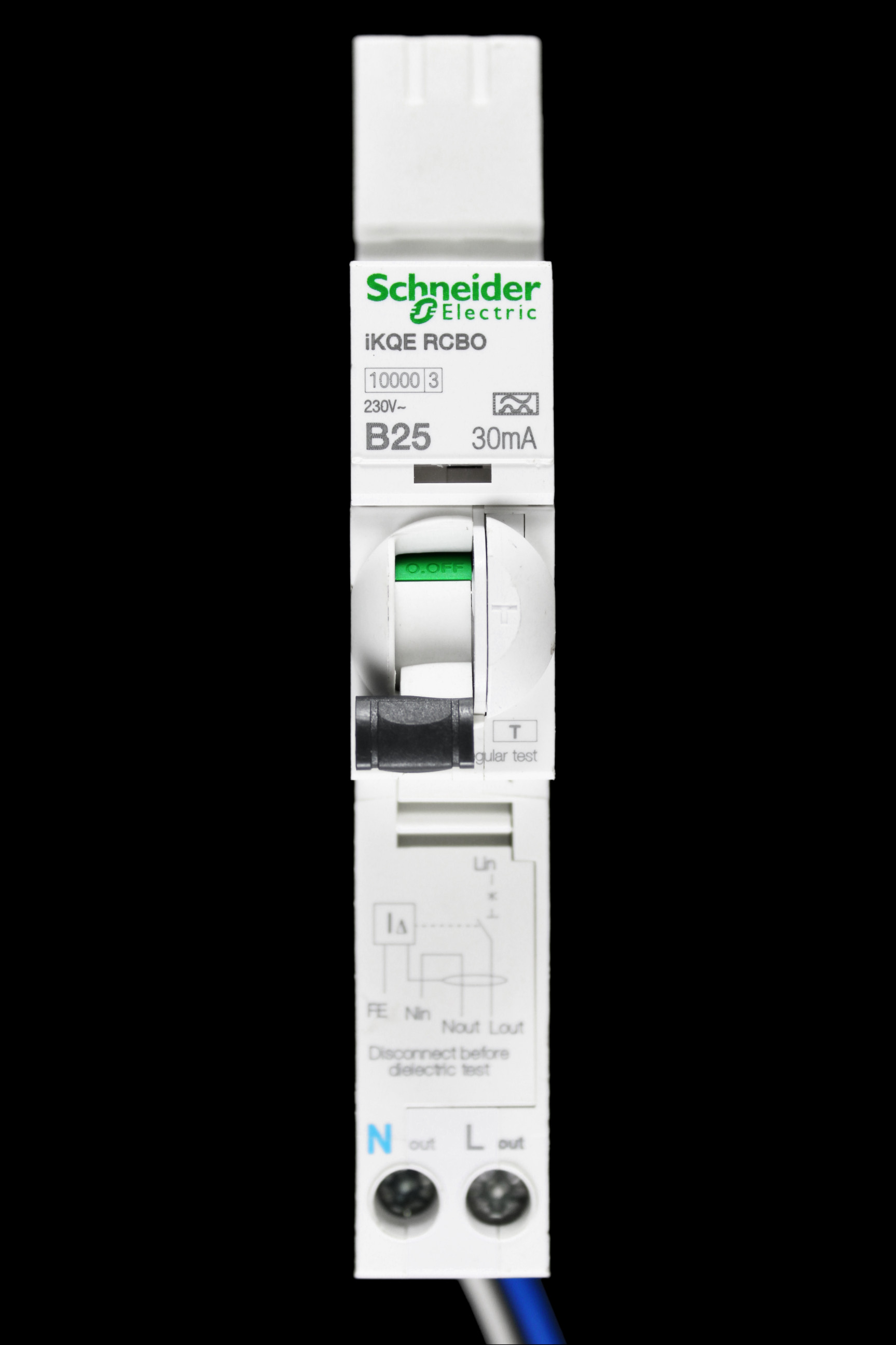 SCHNEIDER 25 AMP CURVE B 10kA 30mA RCBO TYPE A IKQE SEE125B03 A9D37825